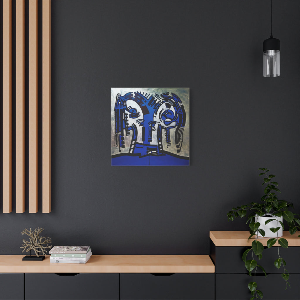 Figurative Geometric Matte Canvas Art Name is "The Guest Inside Me"