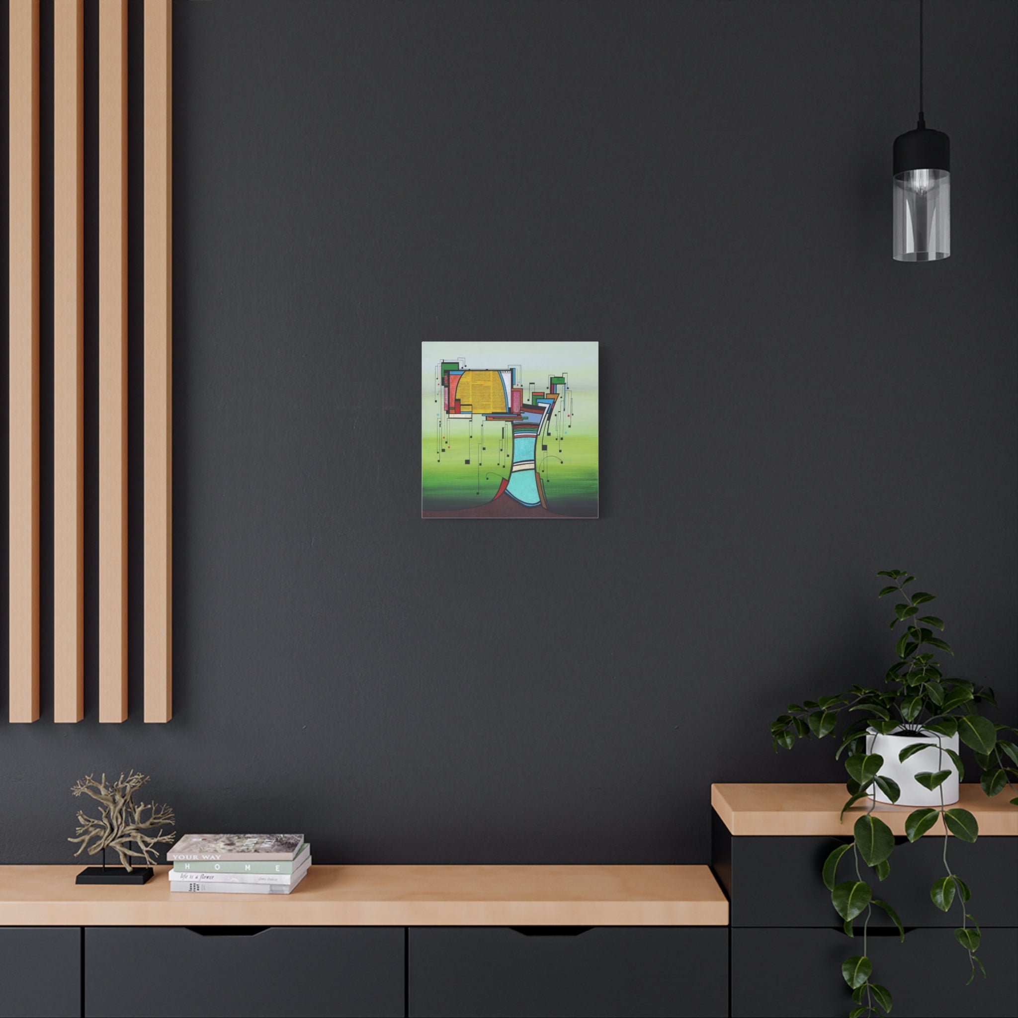 Figurative Geometric Matte Canvas Art Name is "Olive Tree2"