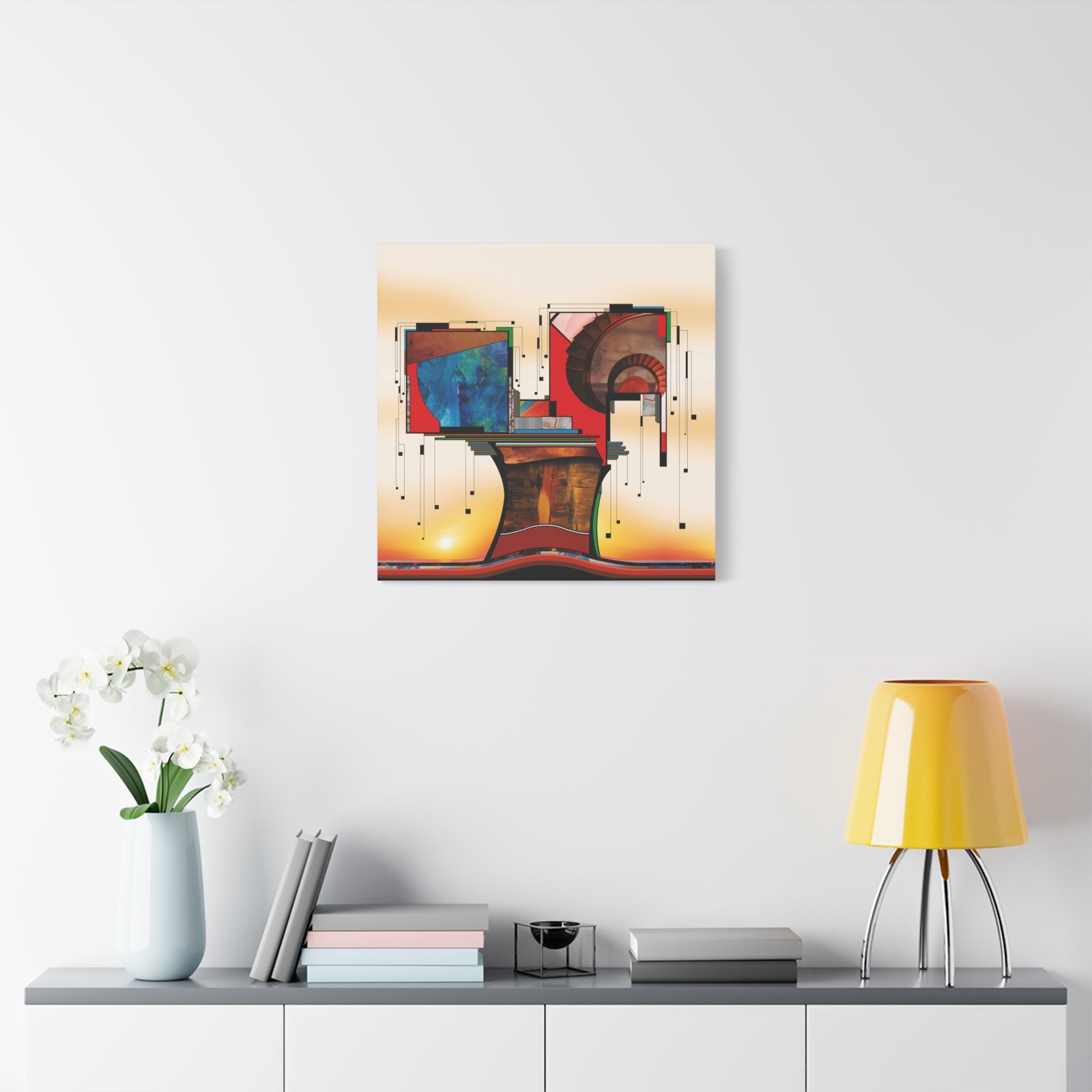 Figurative Geometric Matte Canvas Art Name is "Trees"