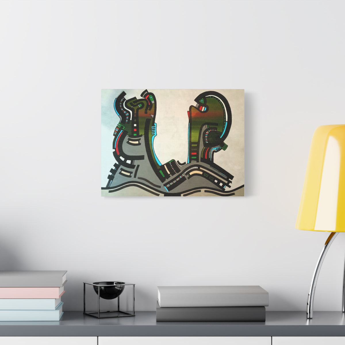 Abstract Geometric Matte Canvas Art Name is "Gen"