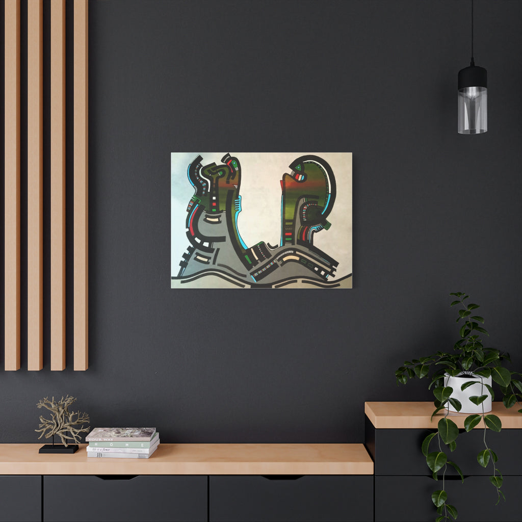 Abstract Geometric Matte Canvas Art Name is "Gen"