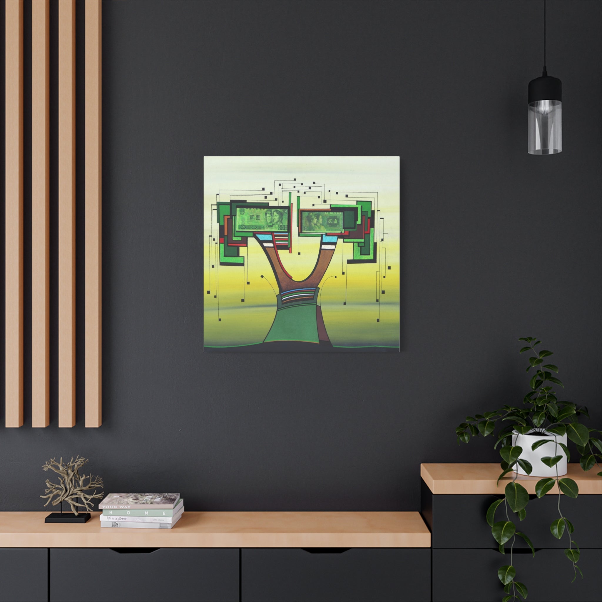 Figurative Geometric Matte Canvas Art Name is "Trees4" ON SALE!