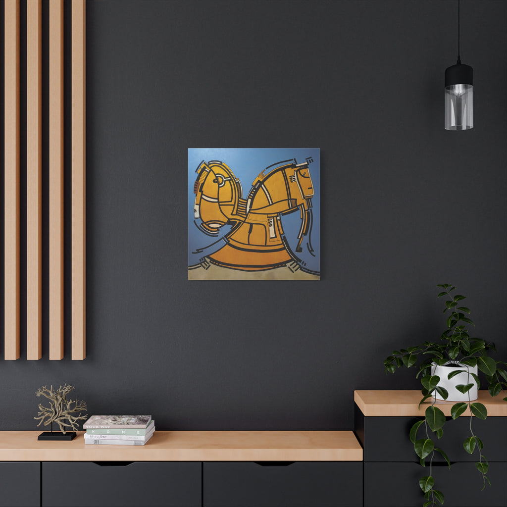 Figurative Geometric Matte Canvas Art Name is "Hitit"