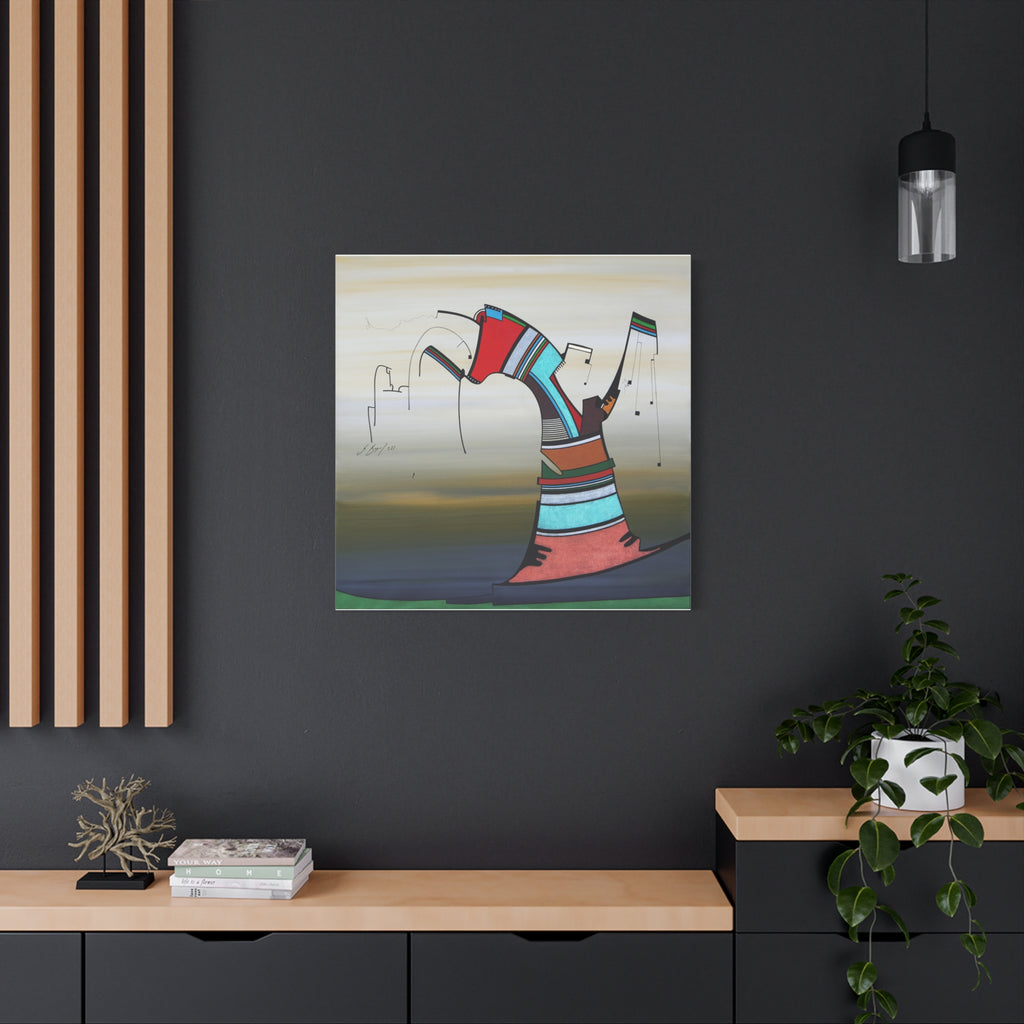 Copy of Figurative Geometric Matte Canvas Art Name is "Praying Mantis"