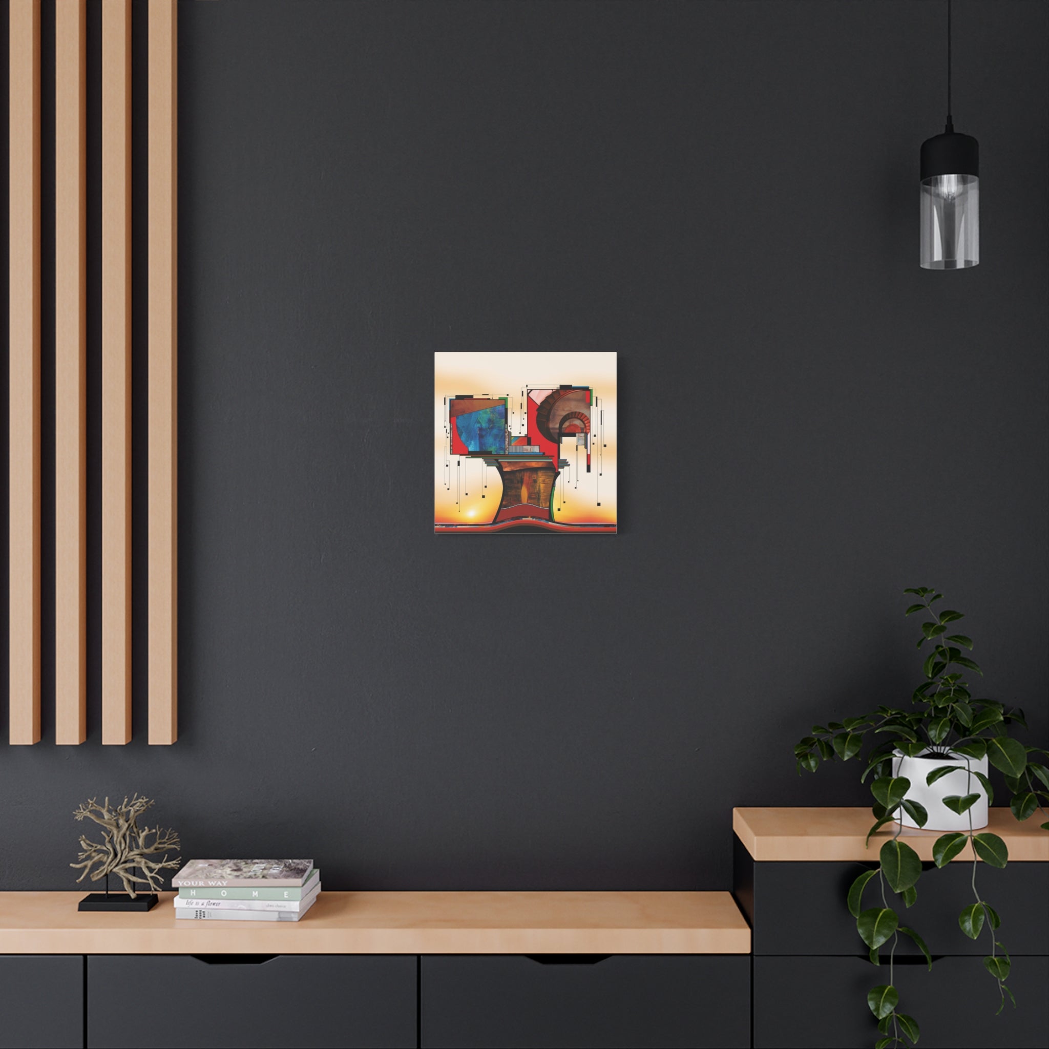 Figurative Geometric Matte Canvas Art Name is "Trees"