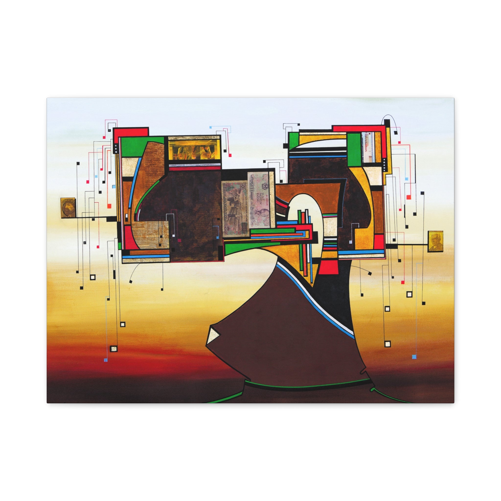 Abstract Geometric Matte Canvas Art Name is "Dame Nature"