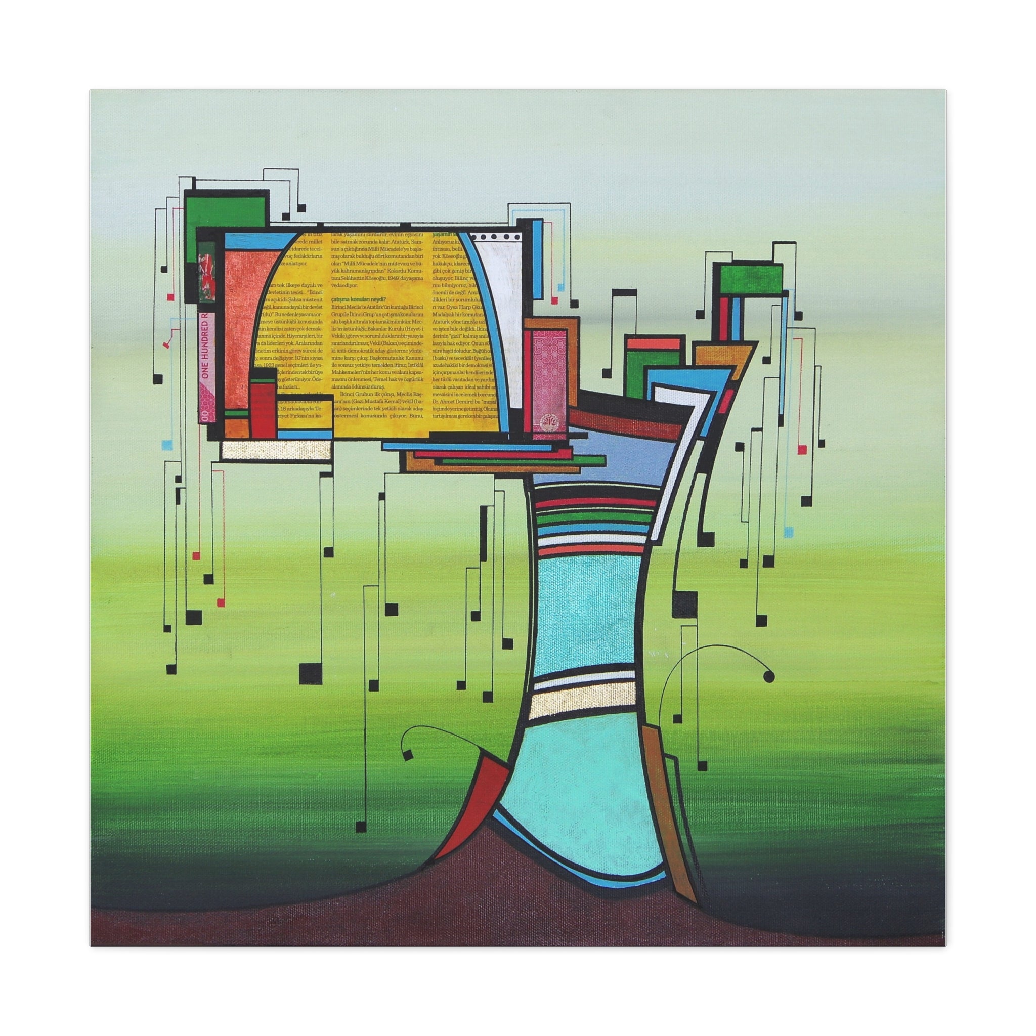 Figurative Geometric Matte Canvas Art Name is "Olive Tree2"