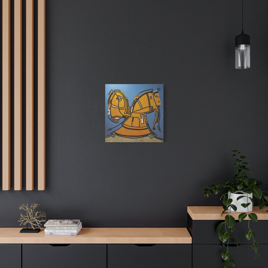 Figurative Geometric Matte Canvas Art Name is "Hitit"