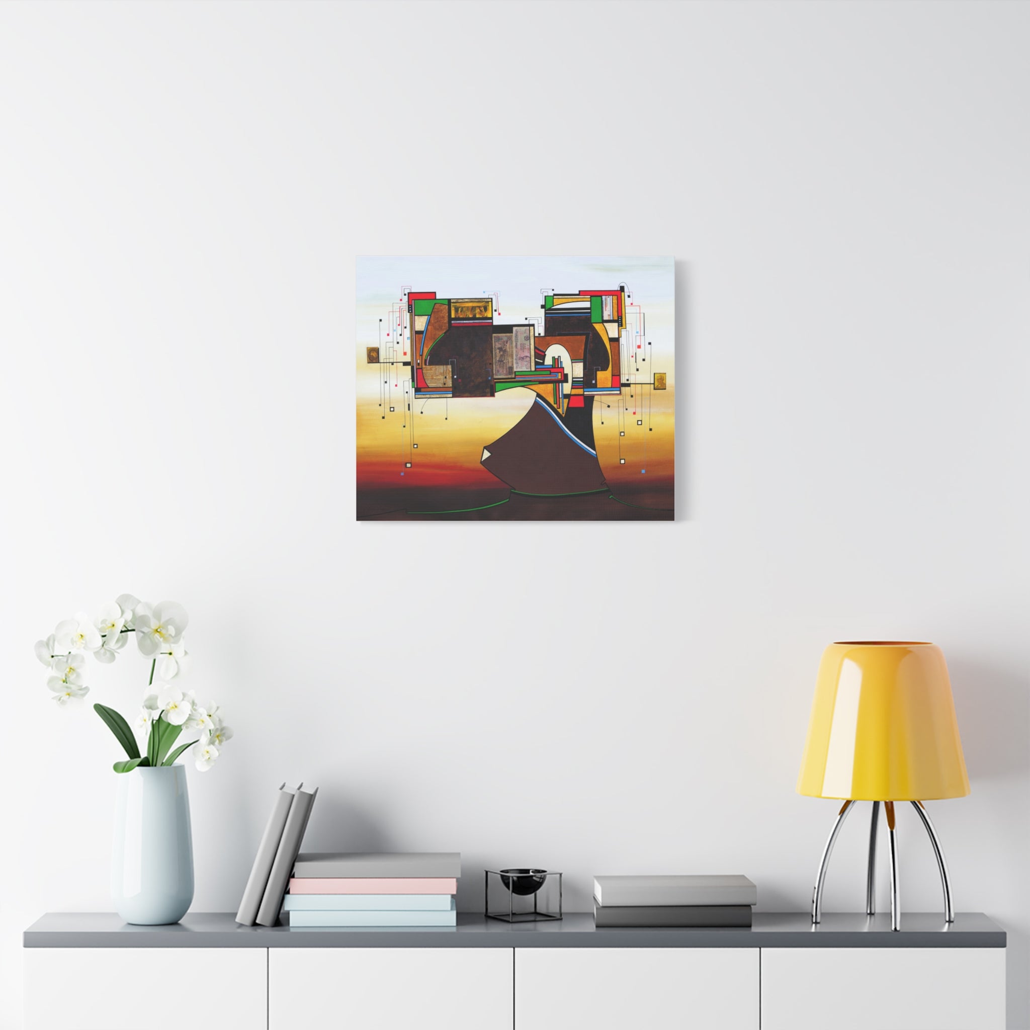Abstract Geometric Matte Canvas Art Name is "Dame Nature"