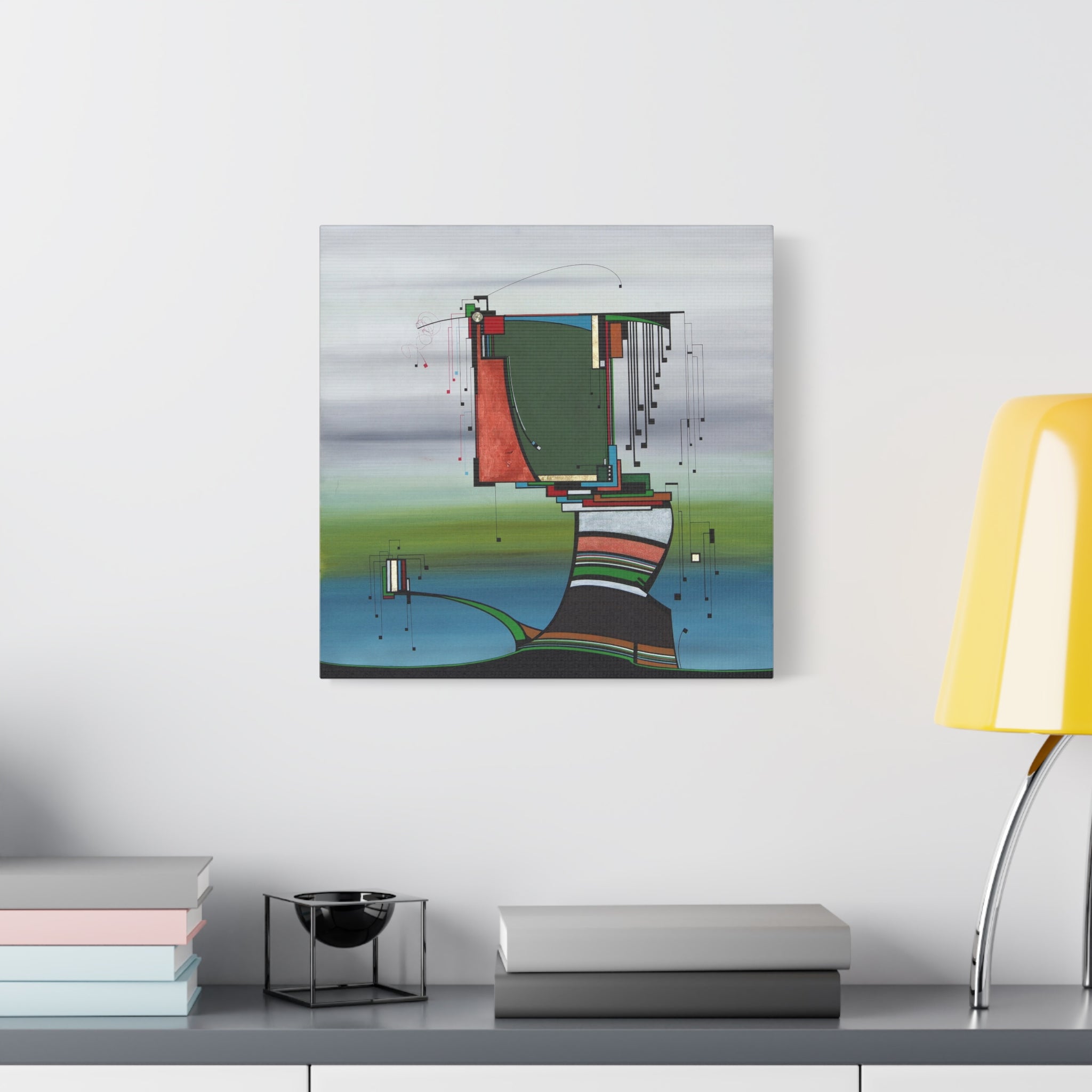 Figurative Geometric Matte Canvas Art Name is "Olive Tree"