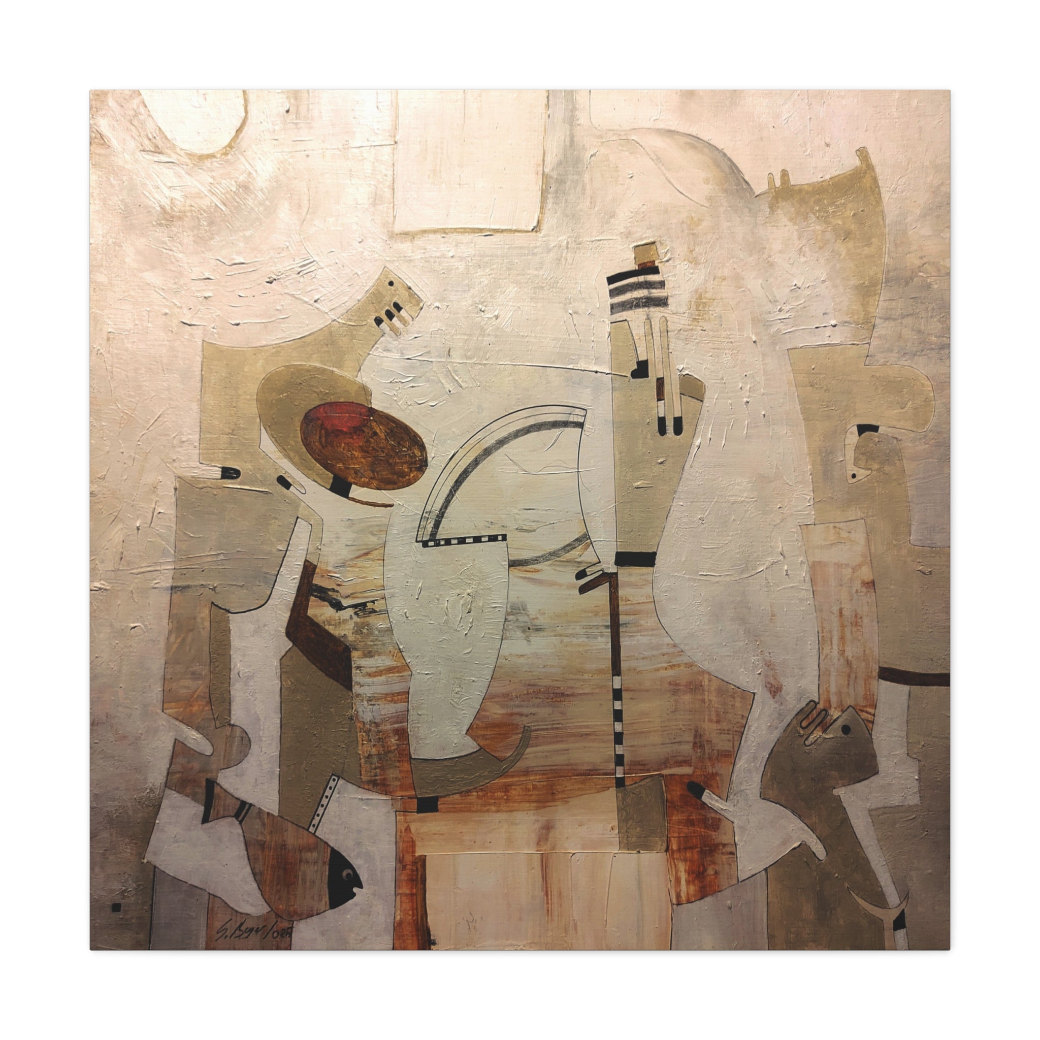 Abstract Geometric Matte Canvas Art Name is Anatolian Figure