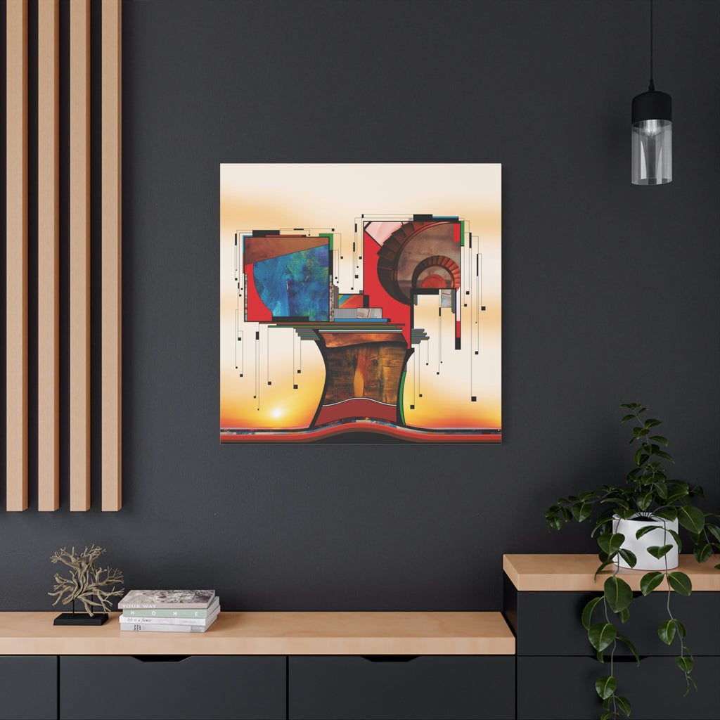 Figurative Geometric Matte Canvas Art Name is "Trees"