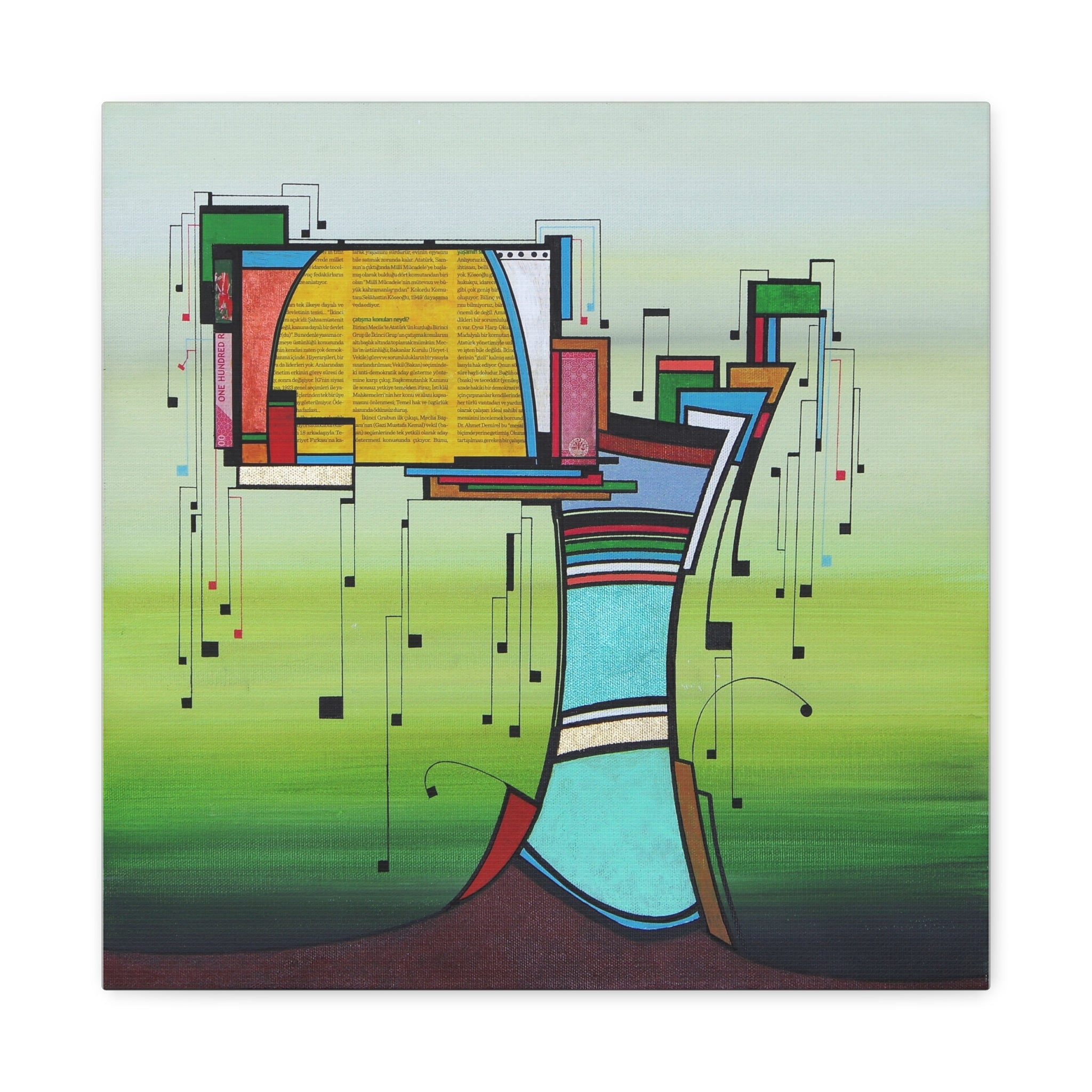 Figurative Geometric Matte Canvas Art Name is "Olive Tree2"