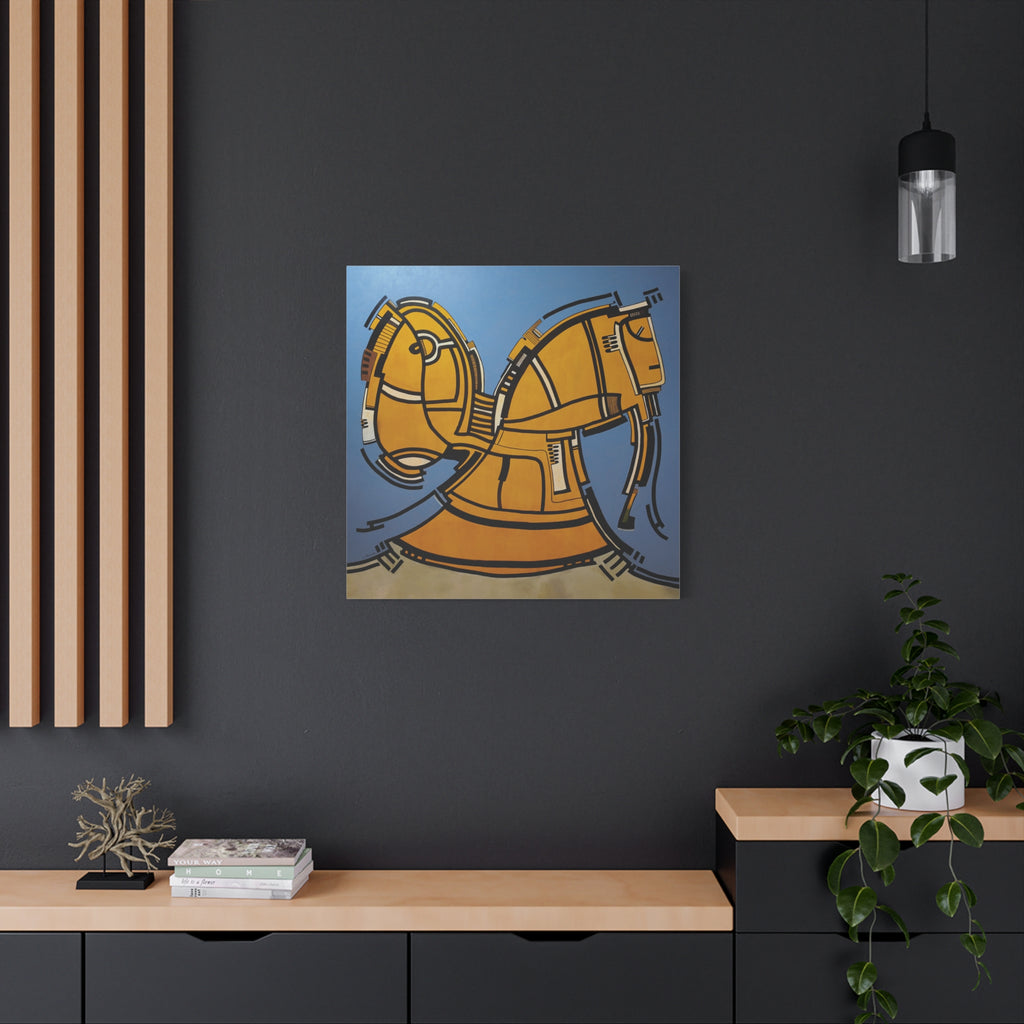 Figurative Geometric Matte Canvas Art Name is "Hitit"