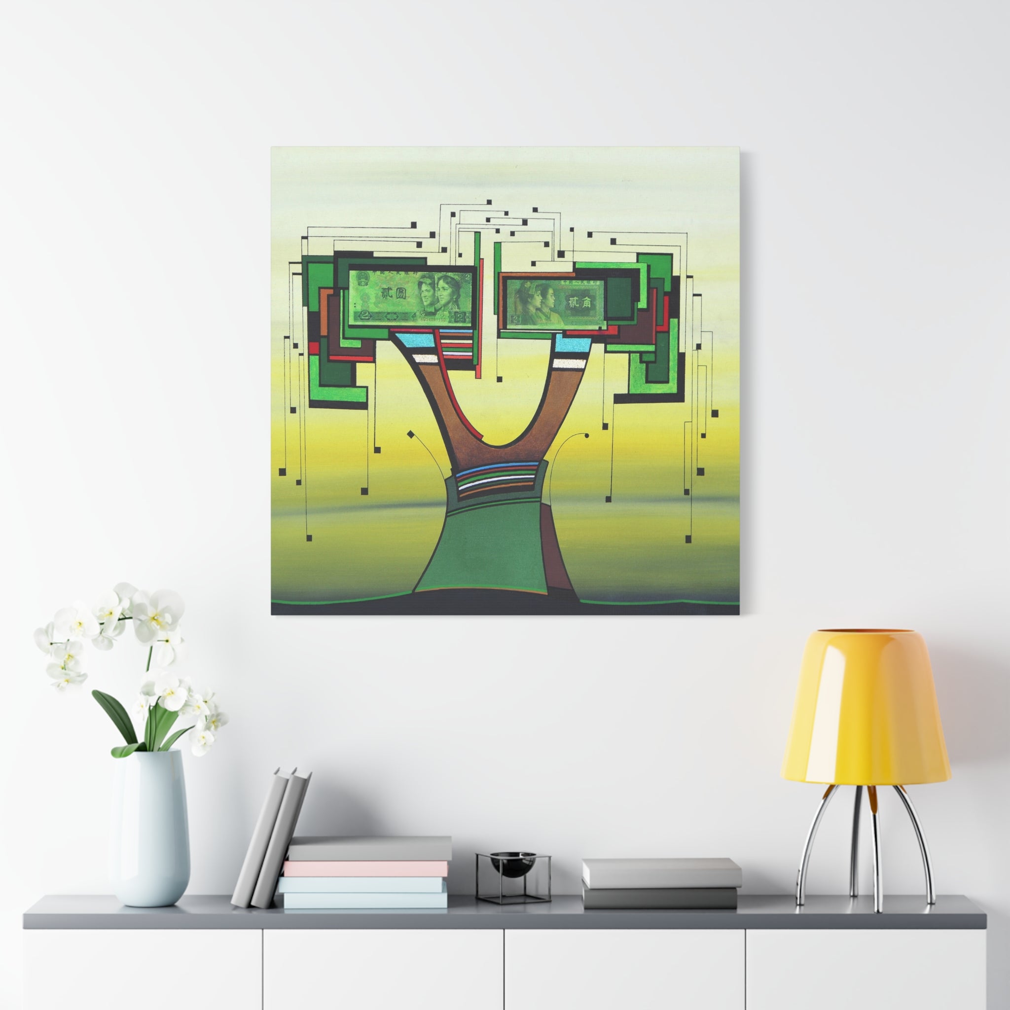 Figurative Geometric Matte Canvas Art Name is "Trees4" ON SALE!