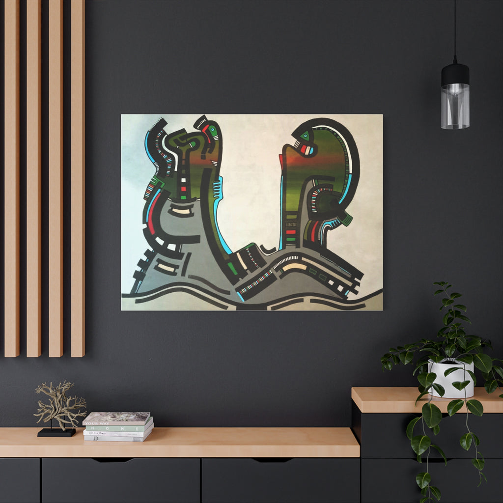 Abstract Geometric Matte Canvas Art Name is "Gen"