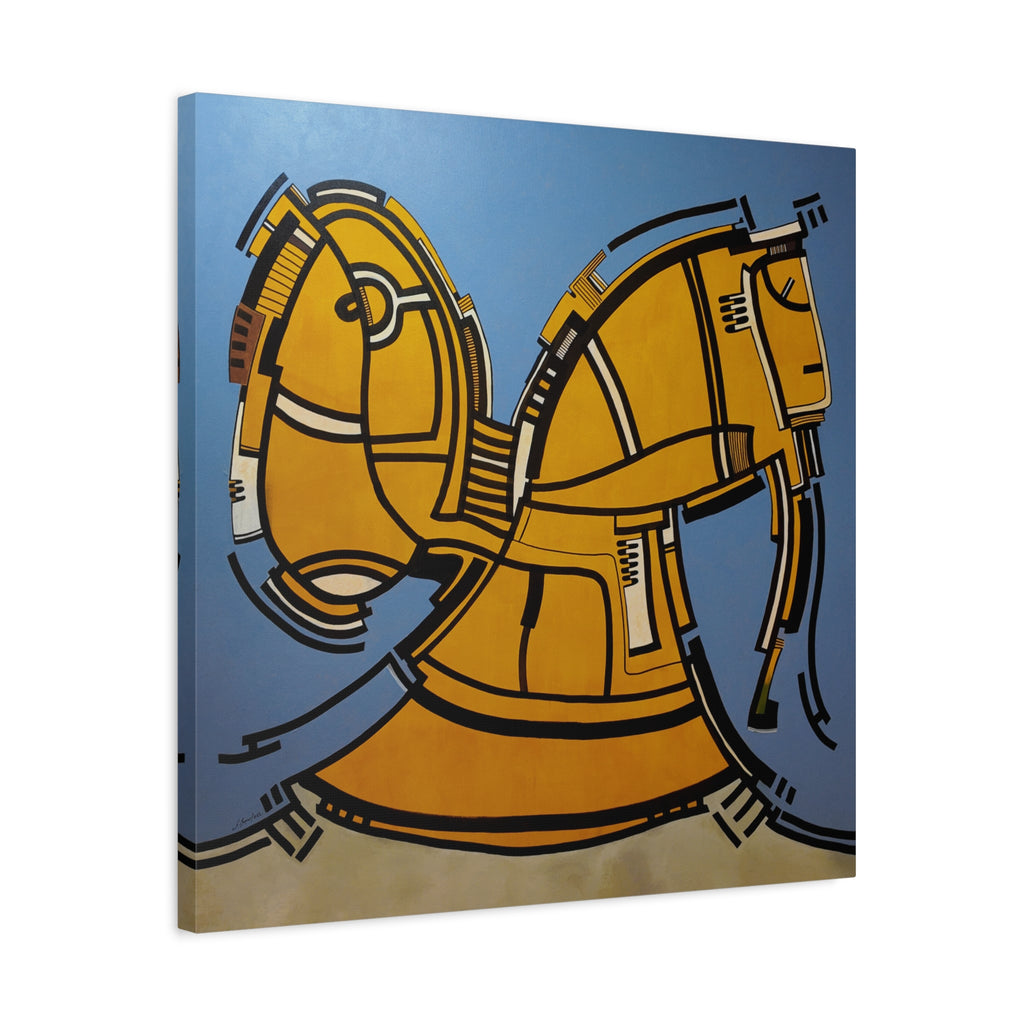 Figurative Geometric Matte Canvas Art Name is "Hitit"