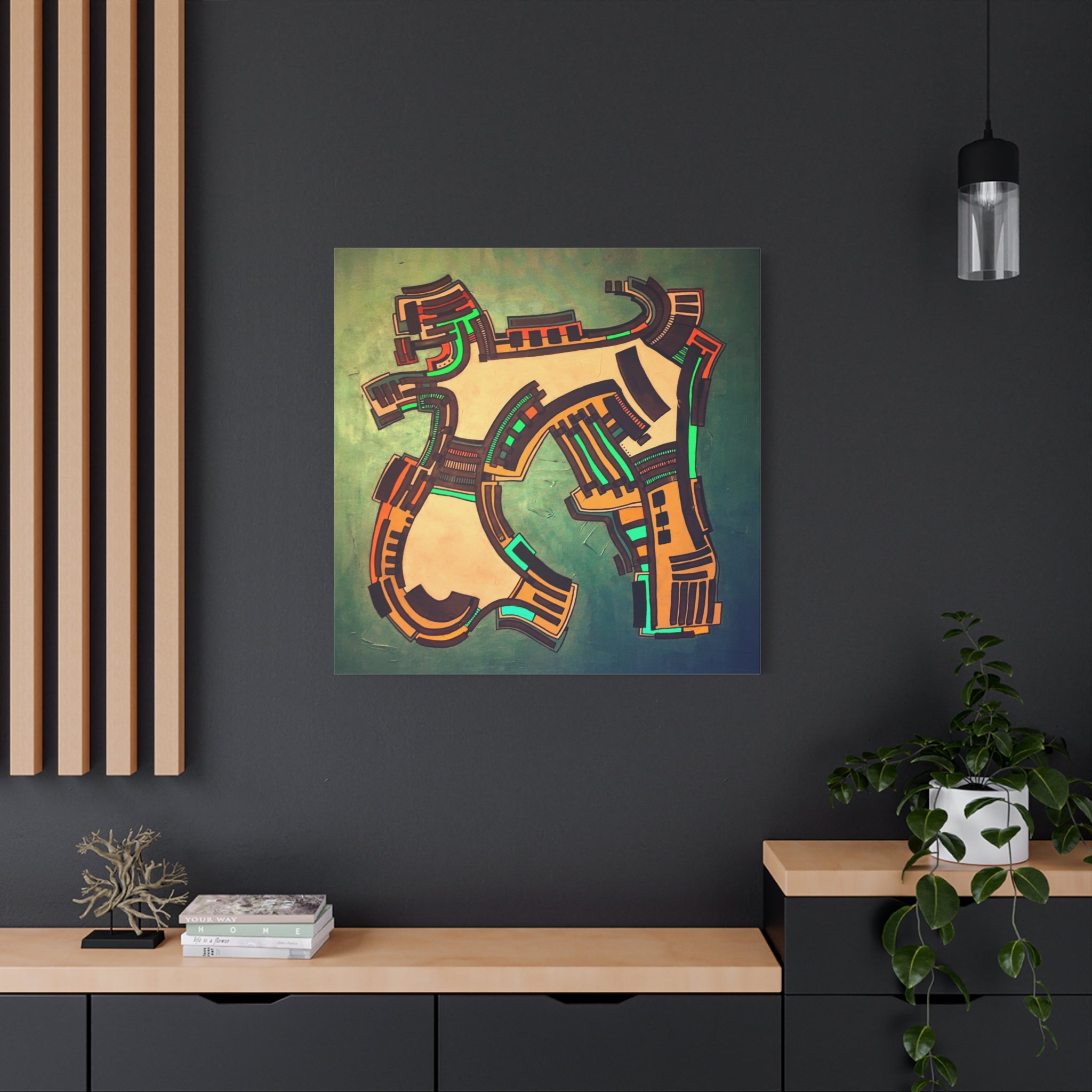 Figurative Geometric Matte Canvas Art Name is "Gen2"