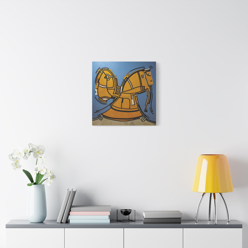 Figurative Geometric Matte Canvas Art Name is "Hitit"
