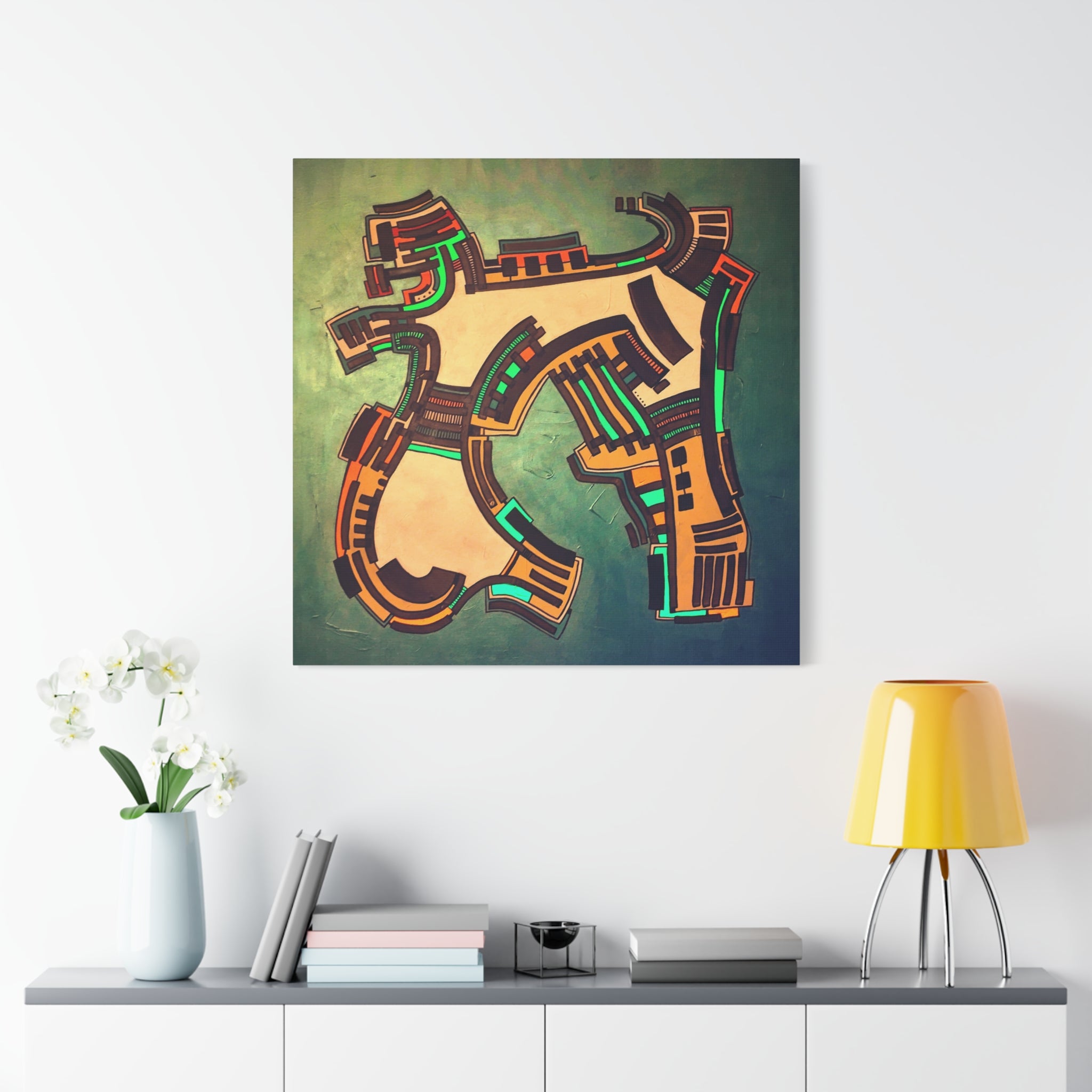 Figurative Geometric Matte Canvas Art Name is "Gen2"