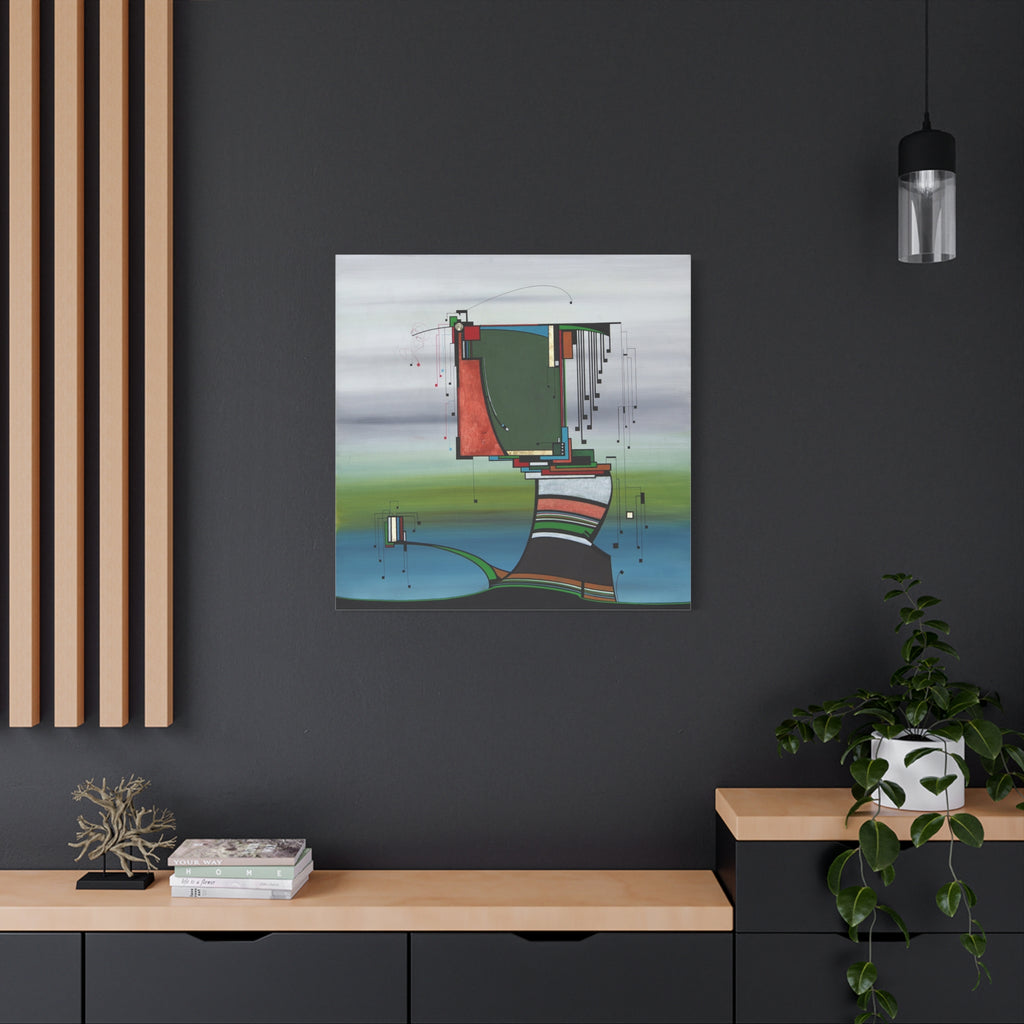 Figurative Geometric Matte Canvas Art Name is "Olive Tree"