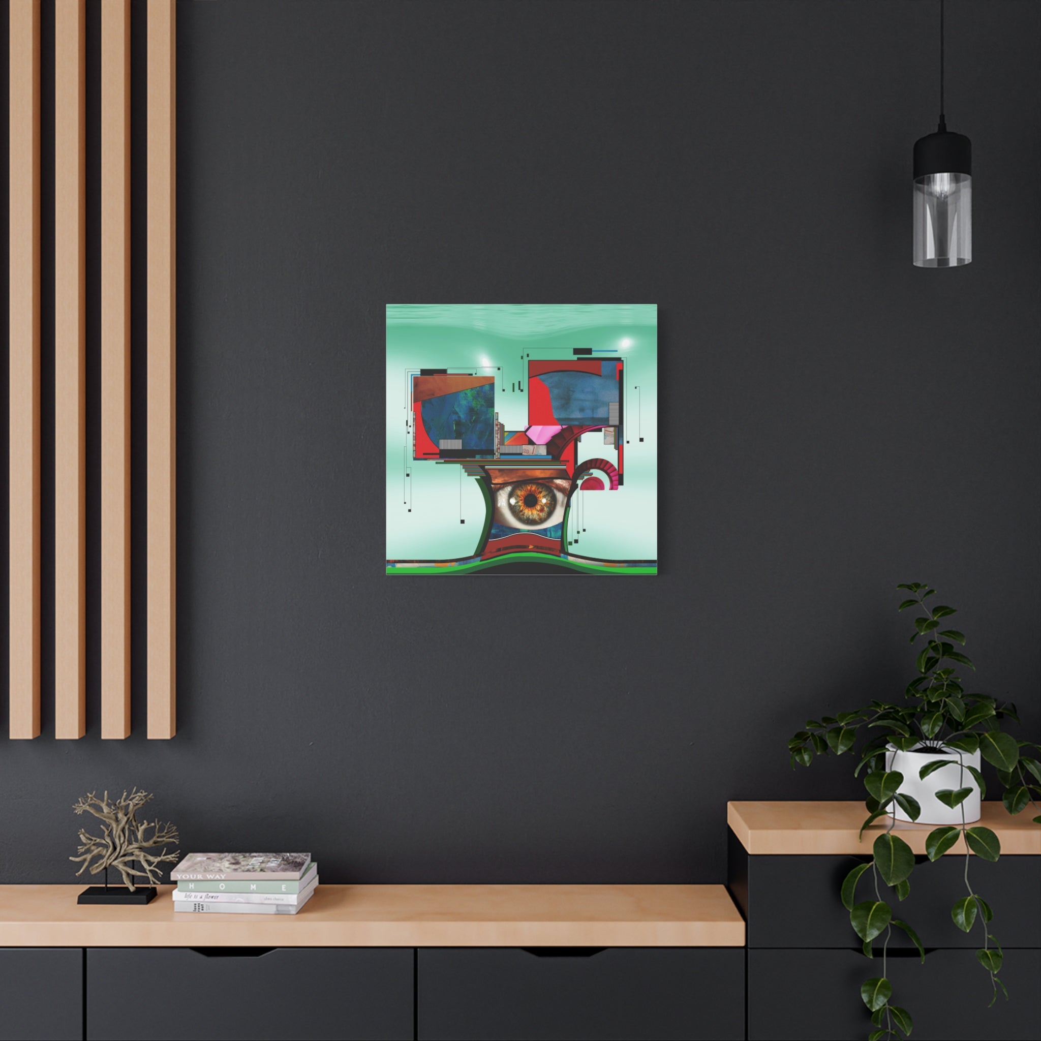 Figurative Geometric Matte Canvas Art Name is "Trees2"