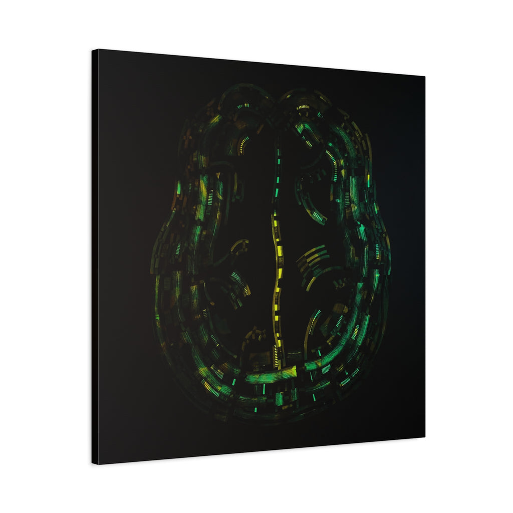 Figurative Geometric Matte Canvas Art Name is "Brain"