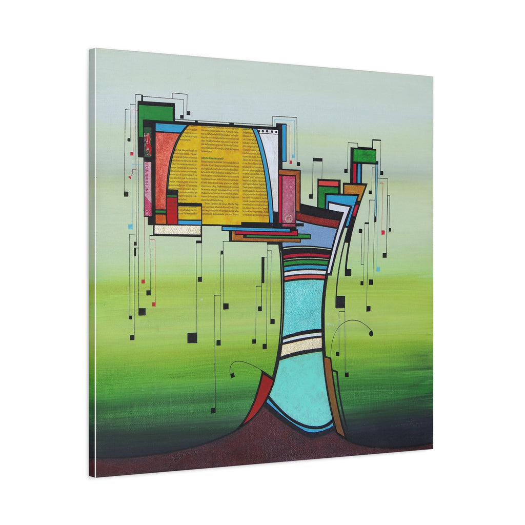 Figurative Geometric Matte Canvas Art Name is "Olive Tree2"