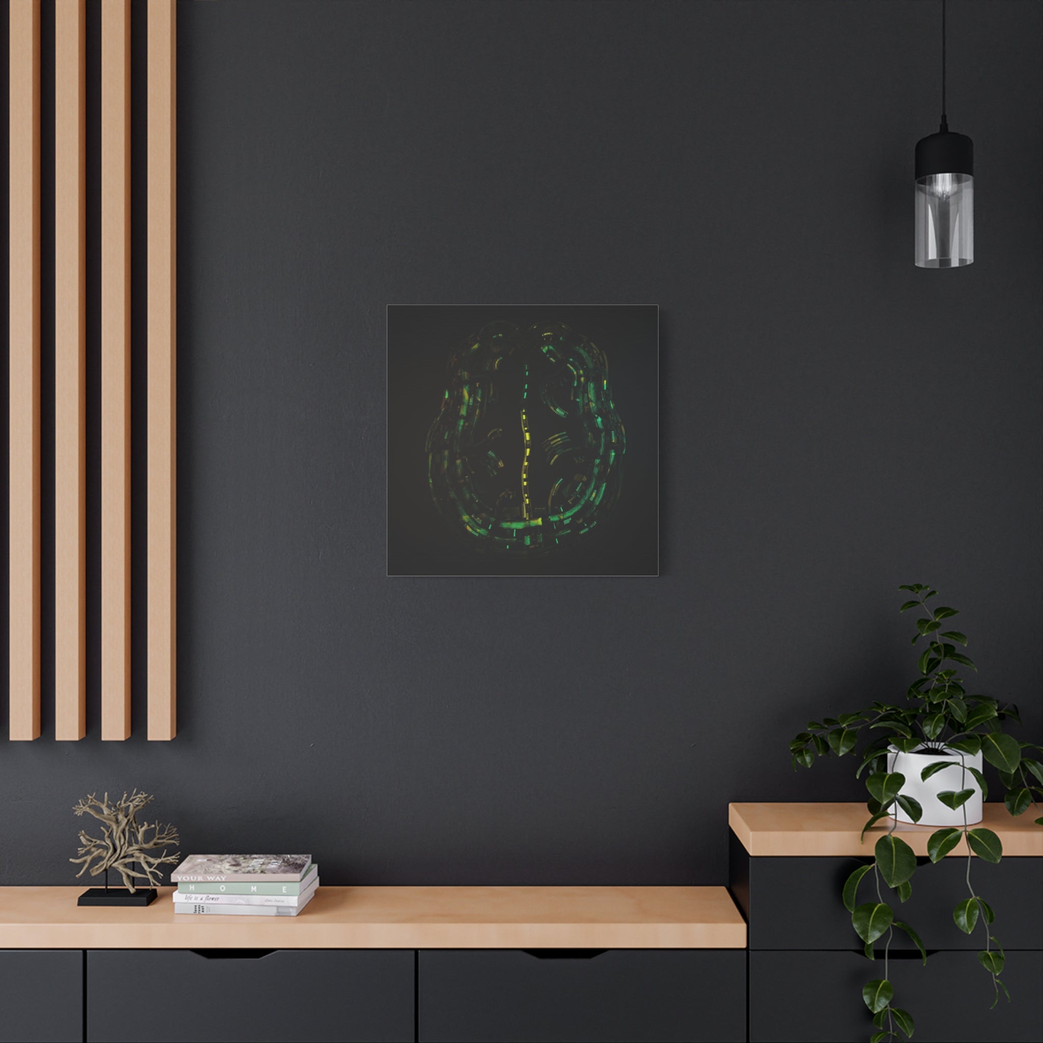 Figurative Geometric Matte Canvas Art Name is "Brain"