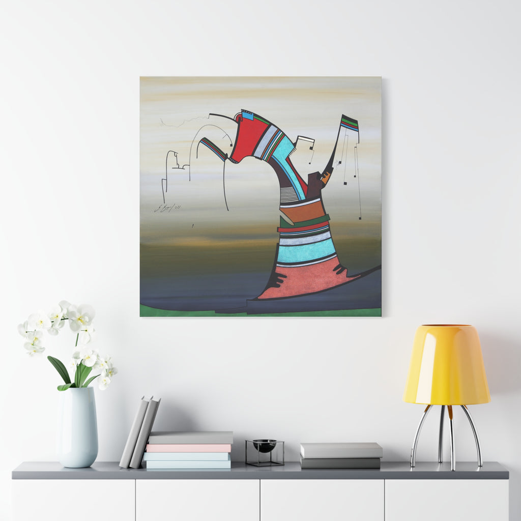 Copy of Figurative Geometric Matte Canvas Art Name is "Praying Mantis"