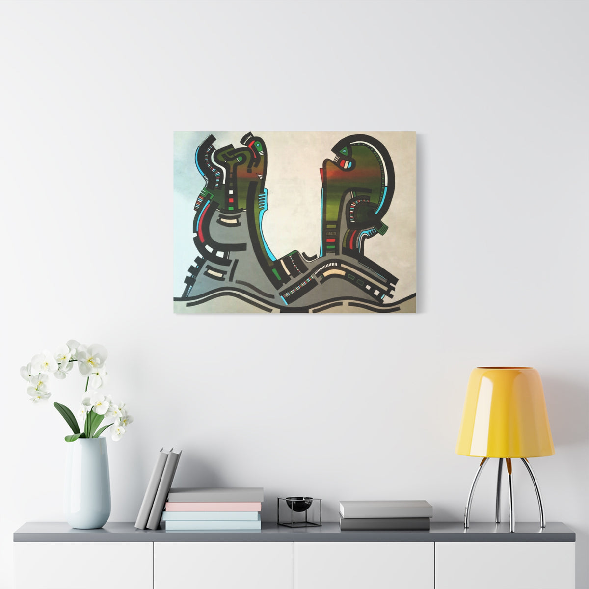 Abstract Geometric Matte Canvas Art Name is "Gen"