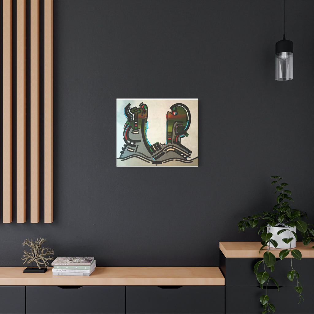 Abstract Geometric Matte Canvas Art Name is "Gen"
