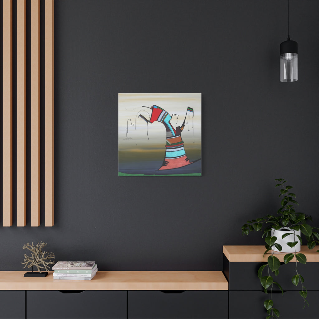 Copy of Figurative Geometric Matte Canvas Art Name is "Praying Mantis"