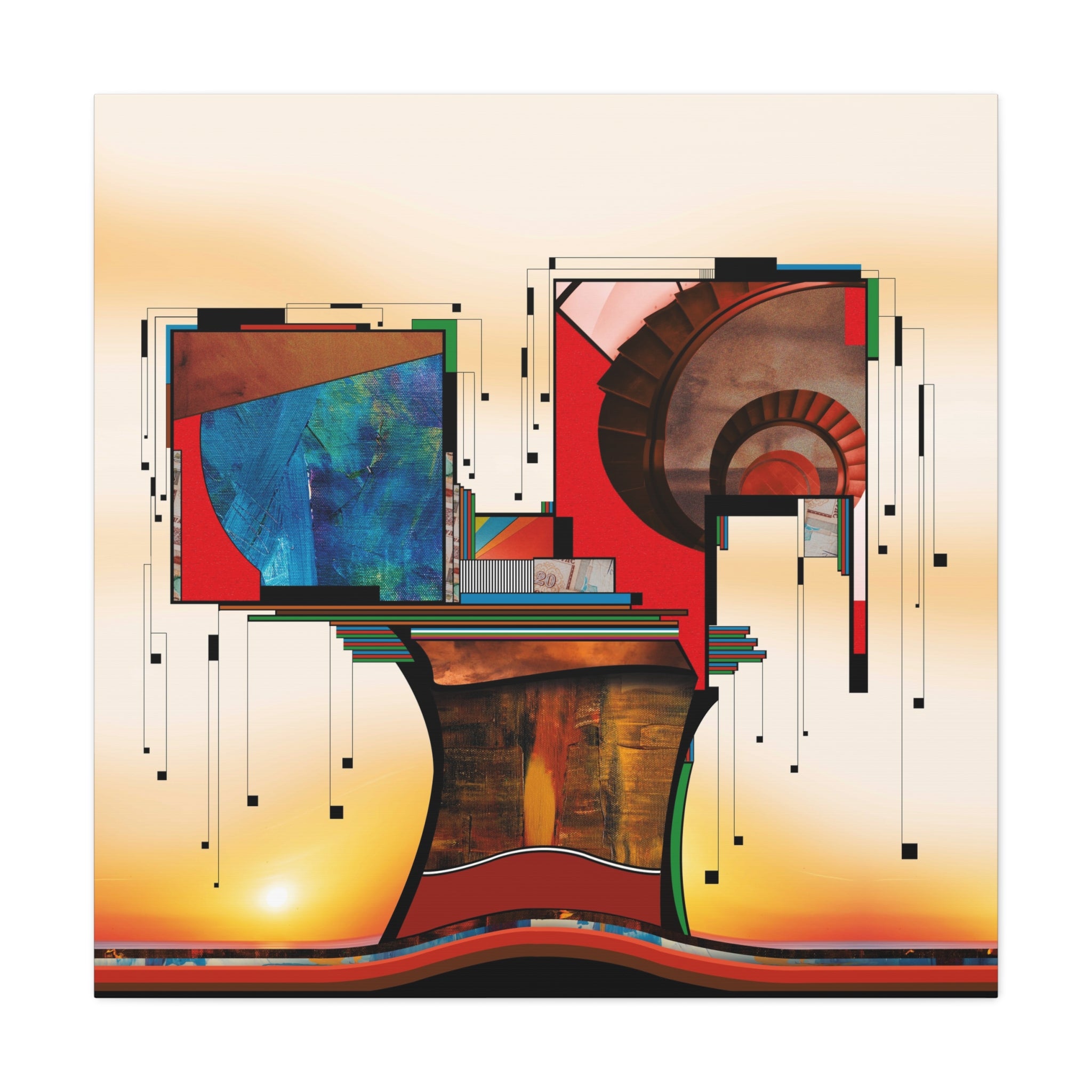 Figurative Geometric Matte Canvas Art Name is "Trees"