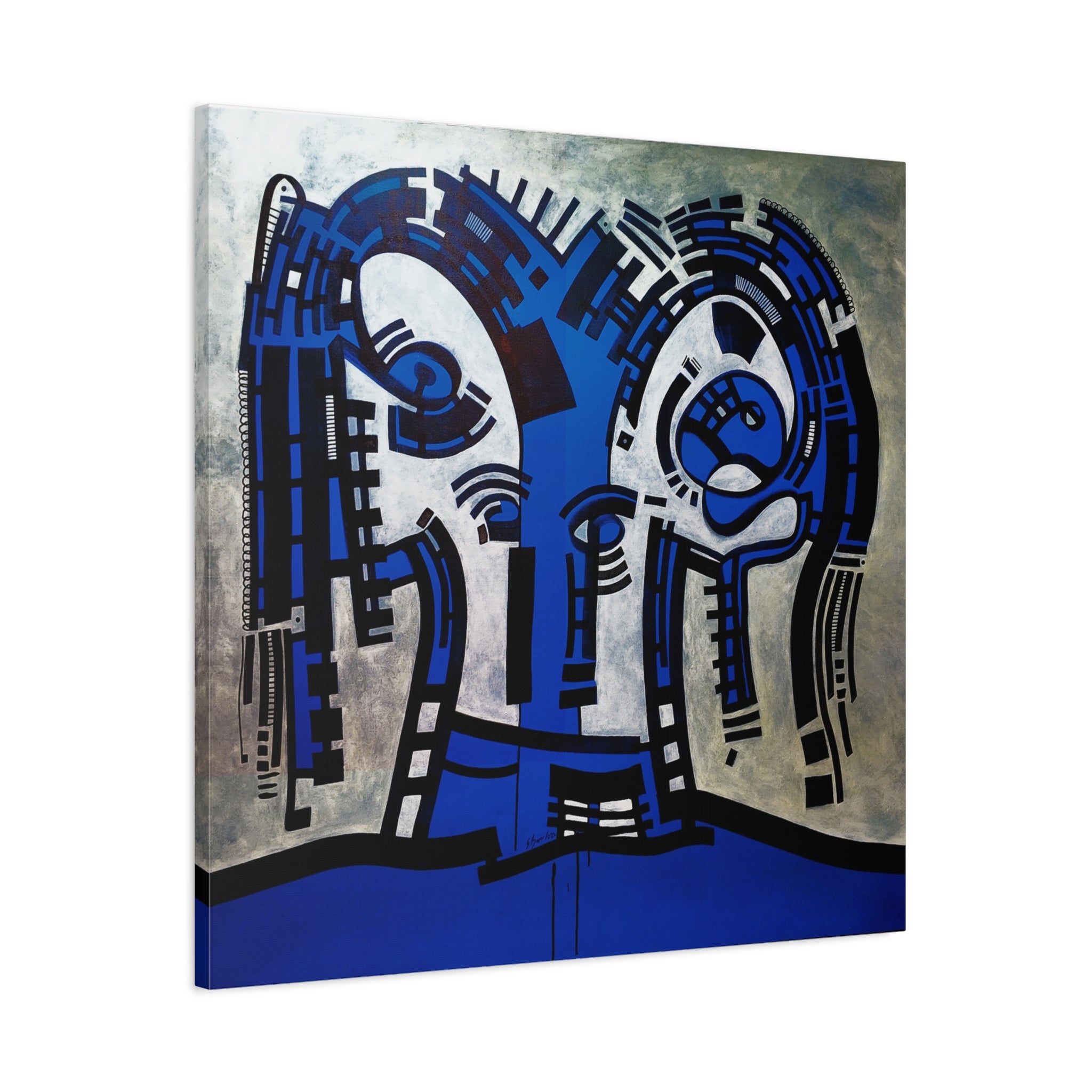 Figurative Geometric Matte Canvas Art Name is "The Guest Inside Me"