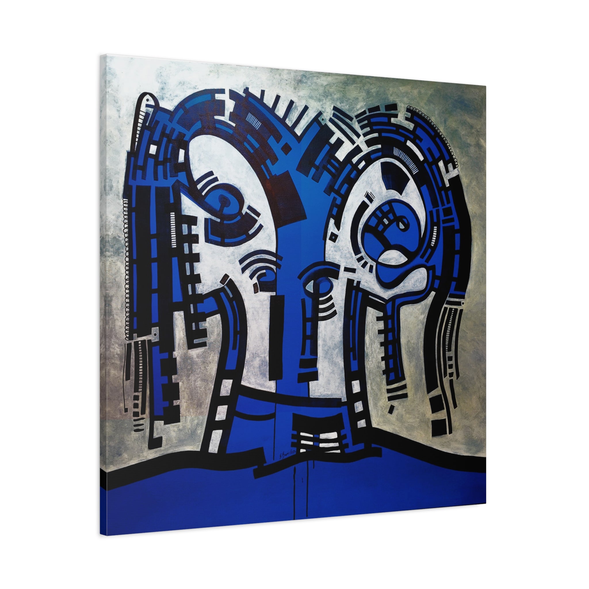 Figurative Geometric Matte Canvas Art Name is "The Guest Inside Me"