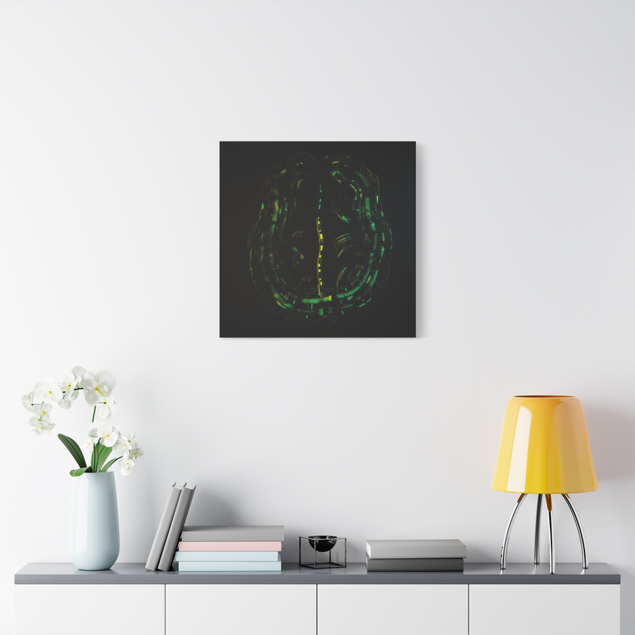 Figurative Geometric Matte Canvas Art Name is "Brain"