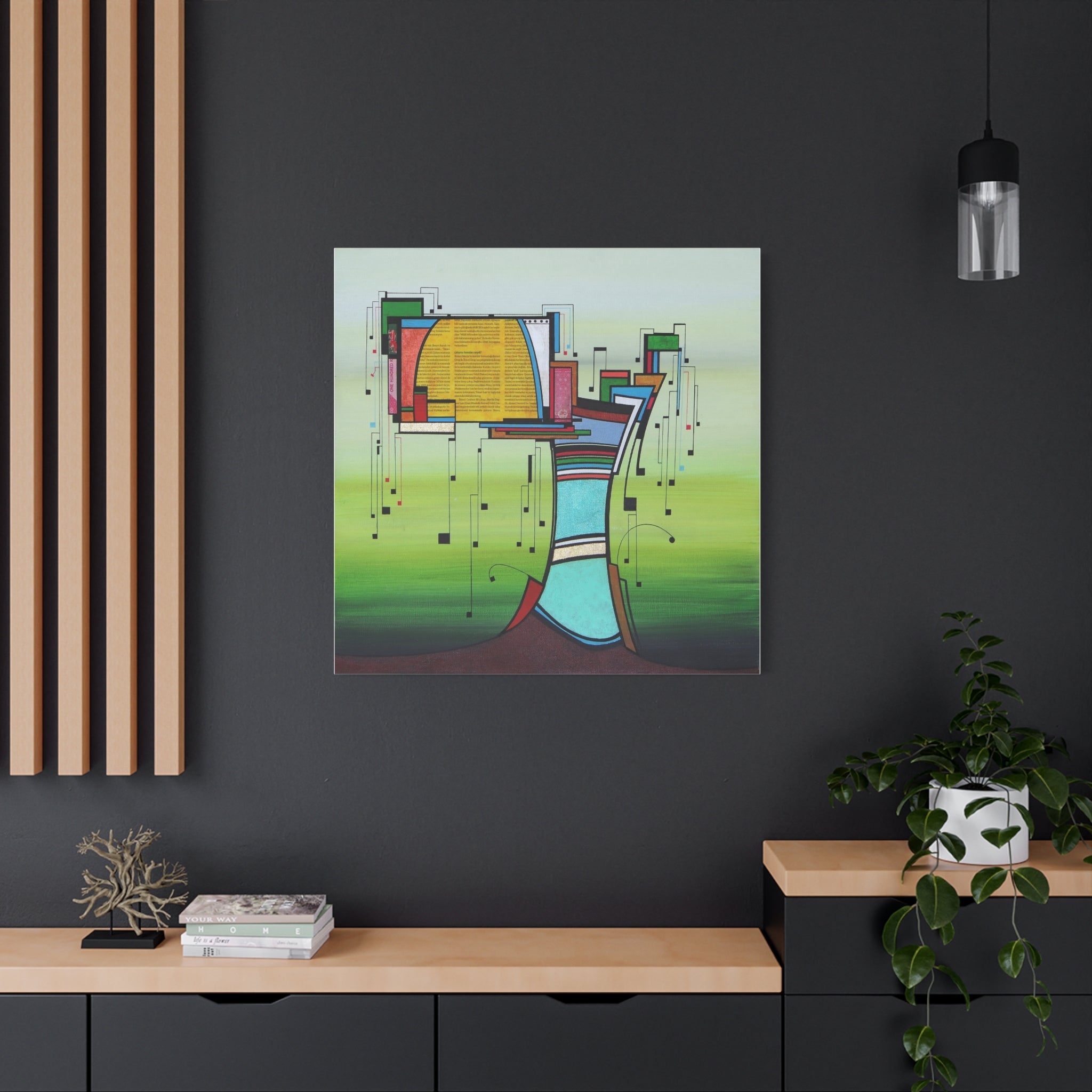 Figurative Geometric Matte Canvas Art Name is "Olive Tree2"