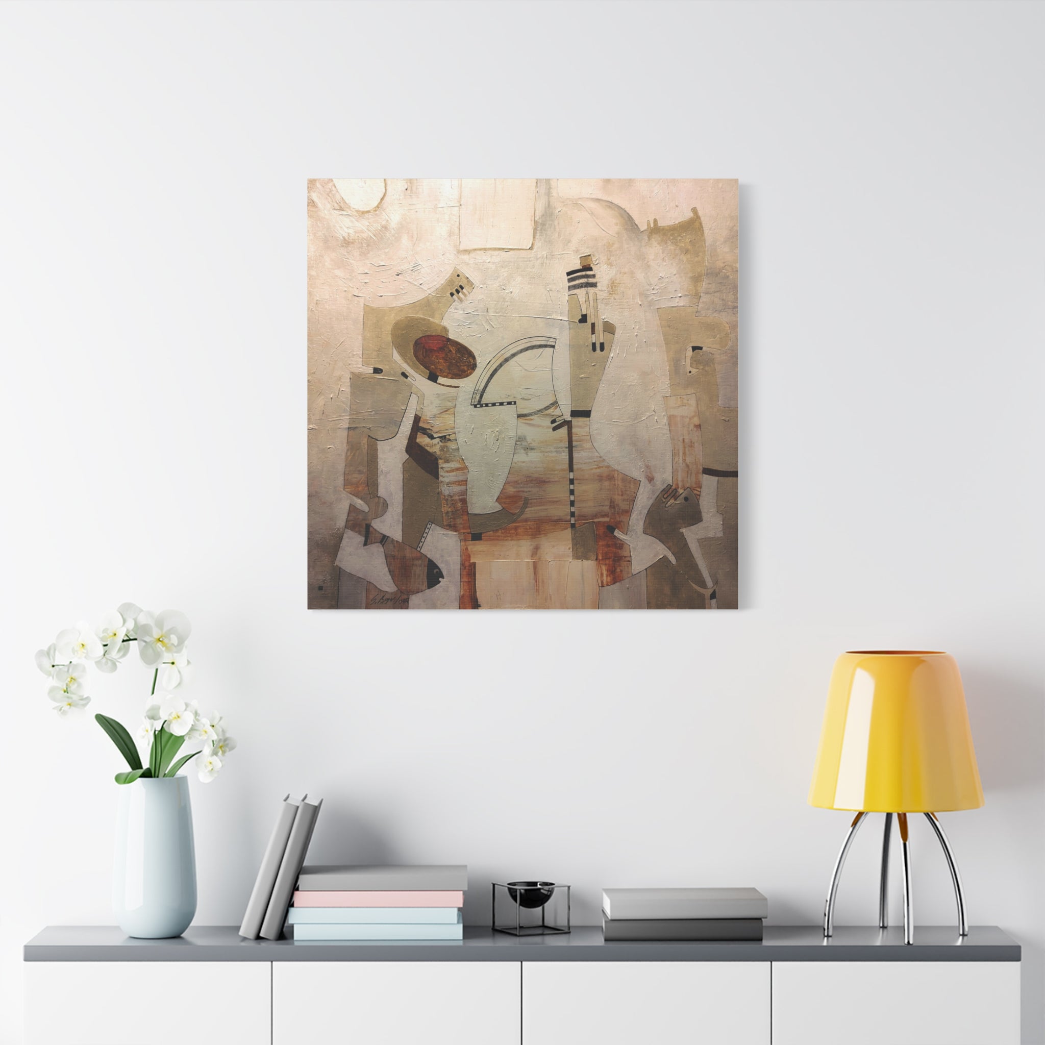 Abstract Geometric Matte Canvas Art Name is Anatolian Figure