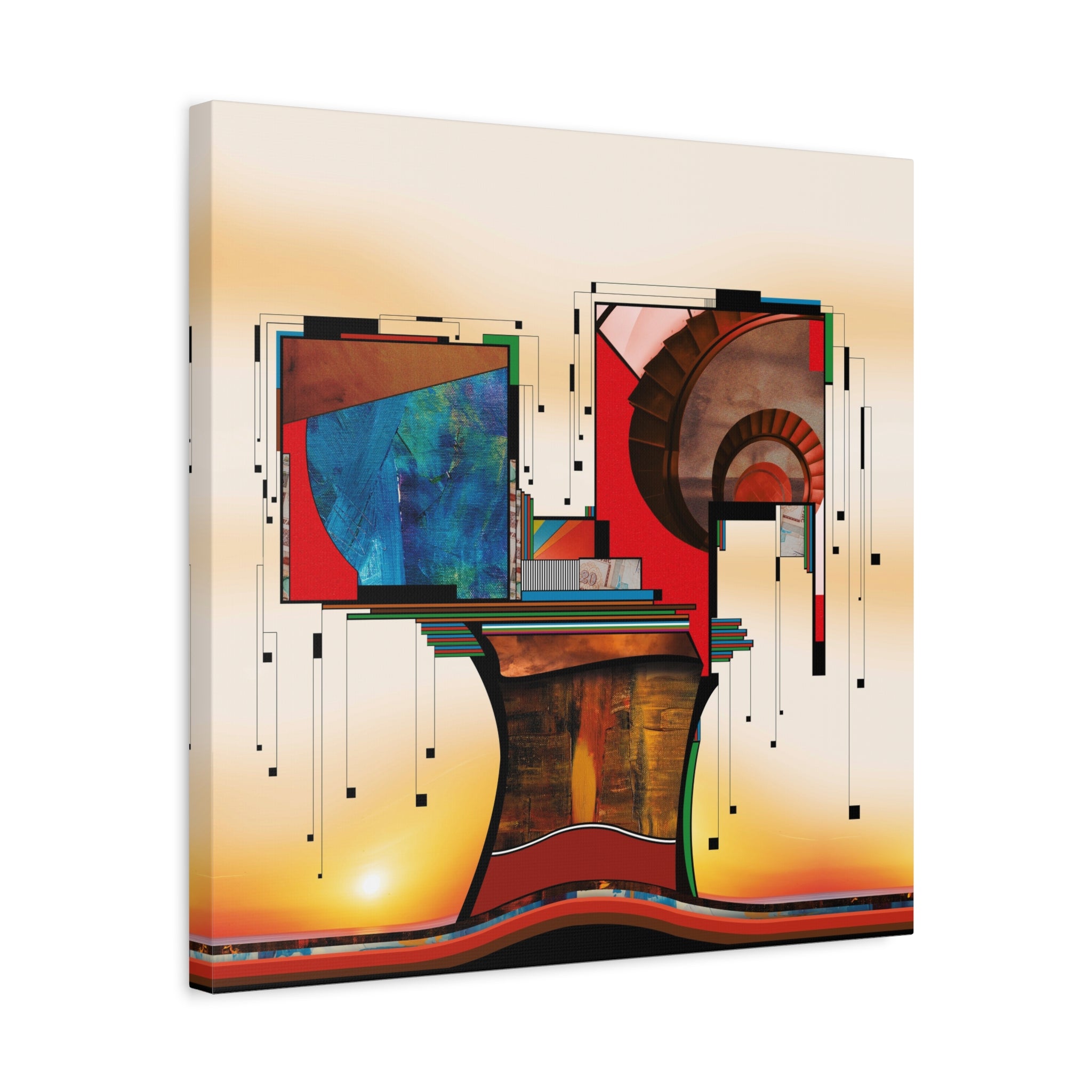 Figurative Geometric Matte Canvas Art Name is "Trees"