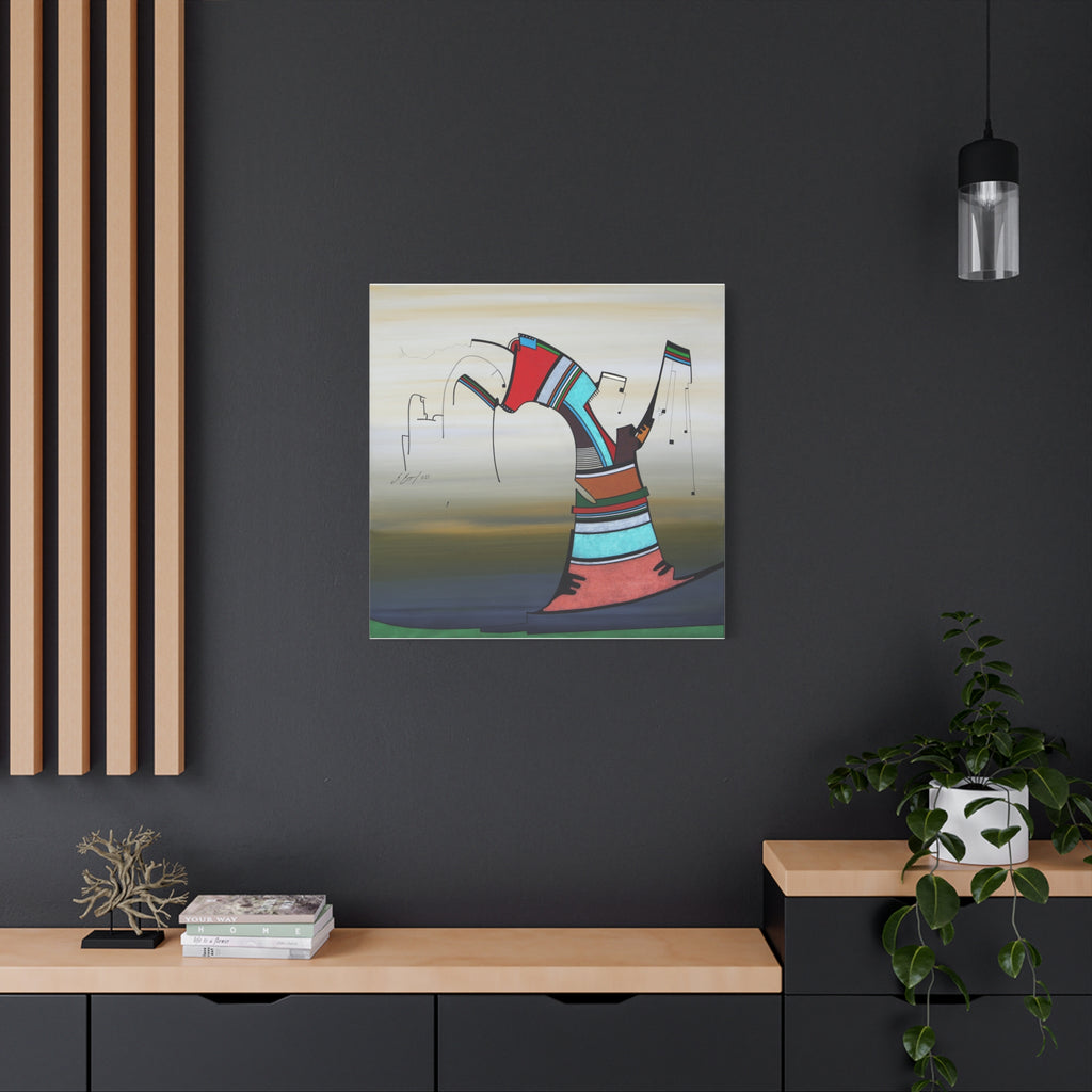 Copy of Figurative Geometric Matte Canvas Art Name is "Praying Mantis"