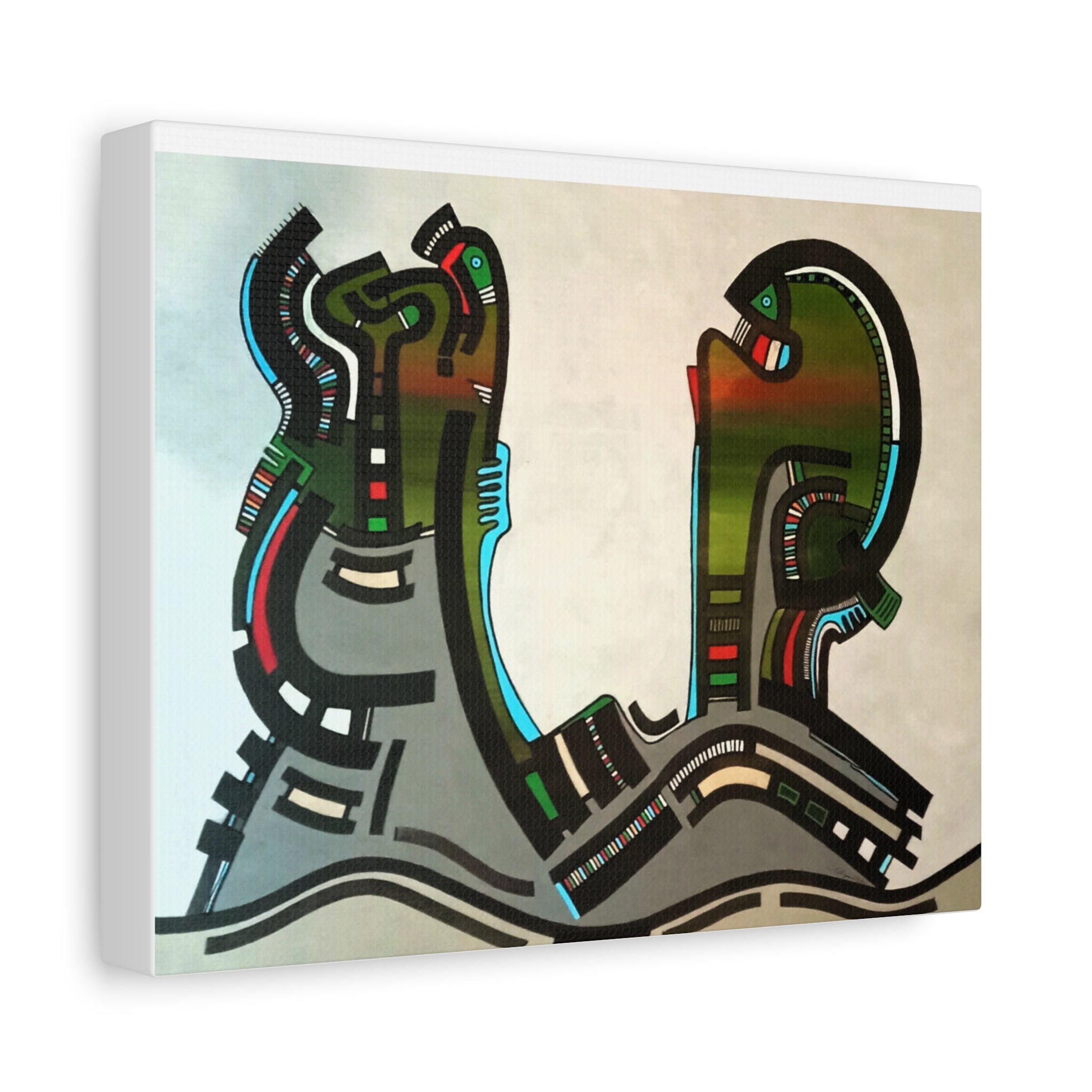 Abstract Geometric Matte Canvas Art Name is "Gen"