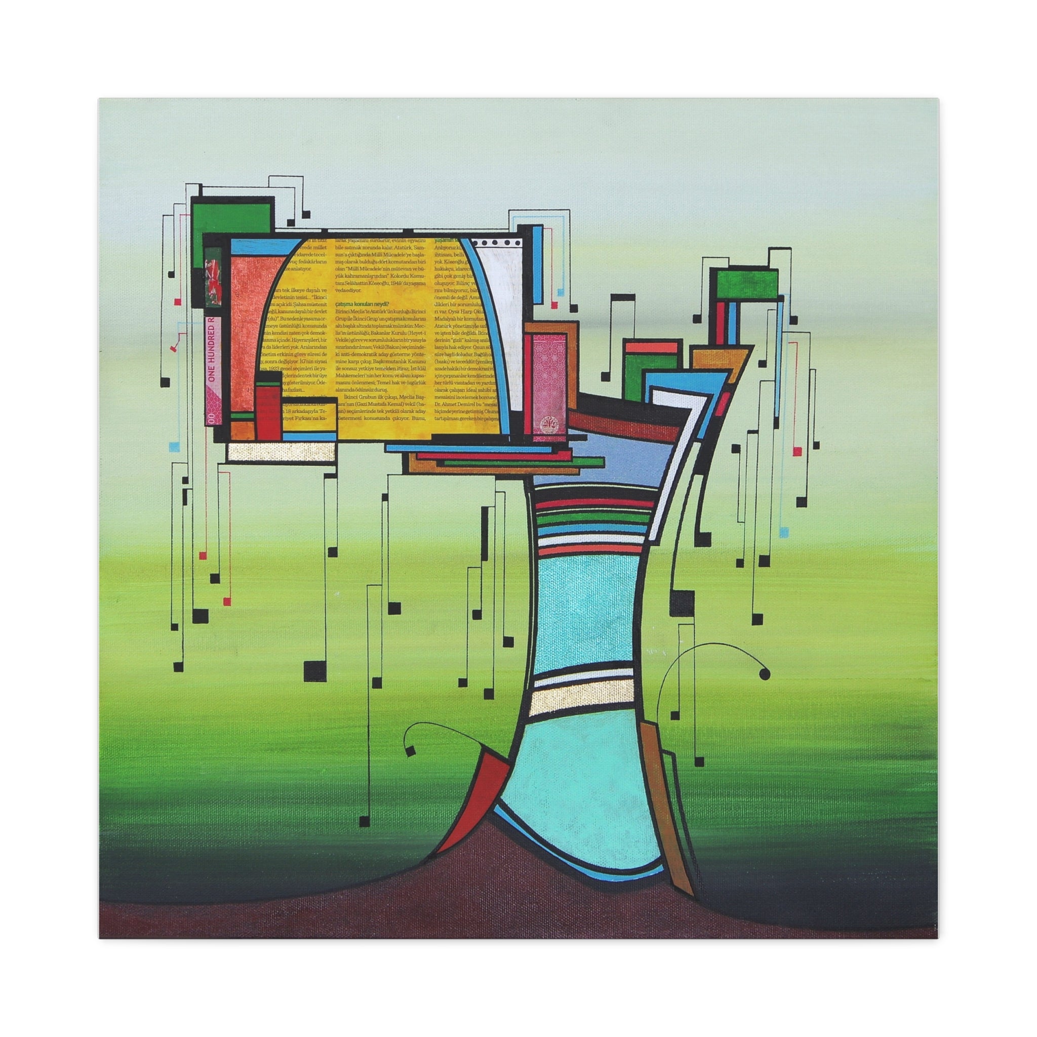 Figurative Geometric Matte Canvas Art Name is "Olive Tree2"
