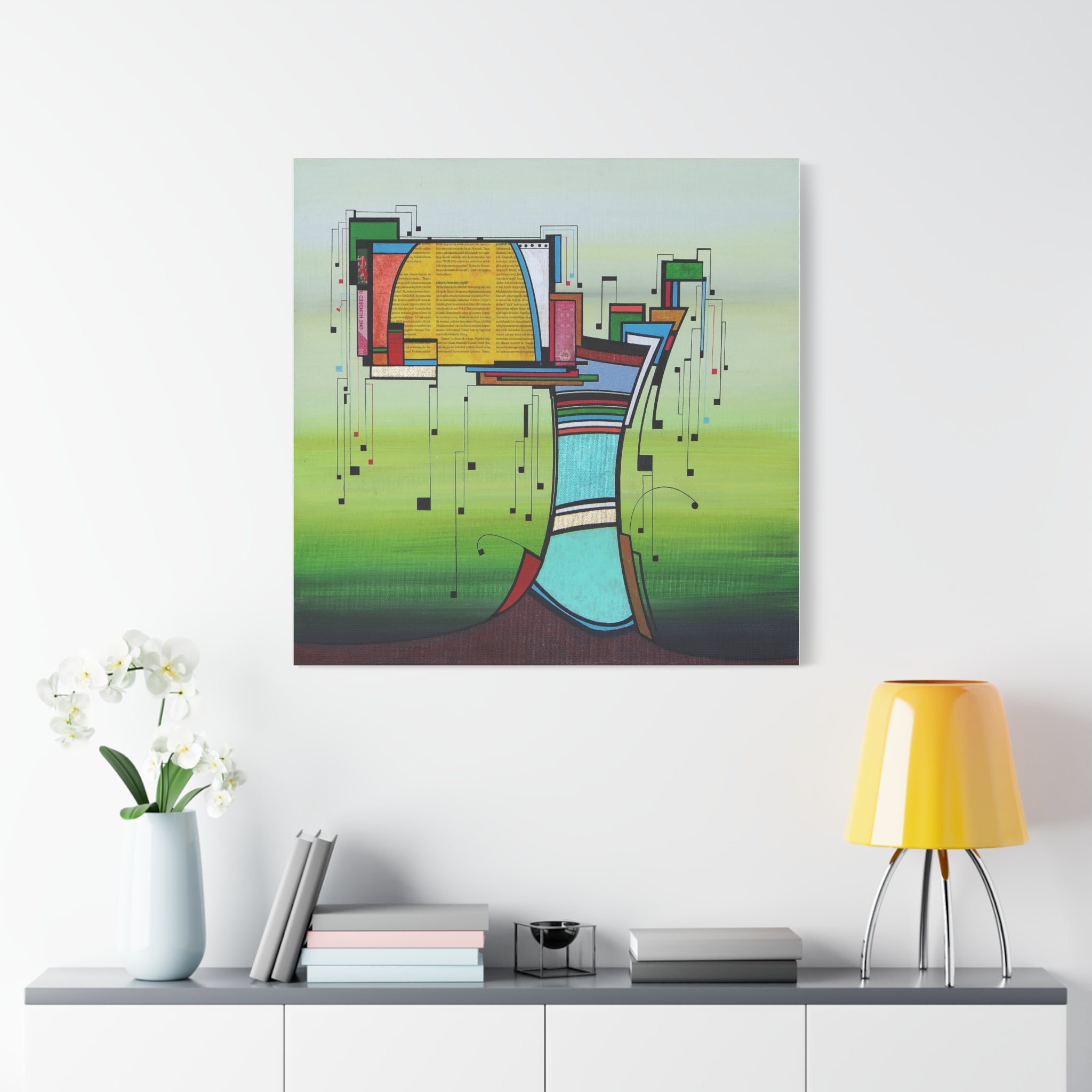 Figurative Geometric Matte Canvas Art Name is "Olive Tree2"