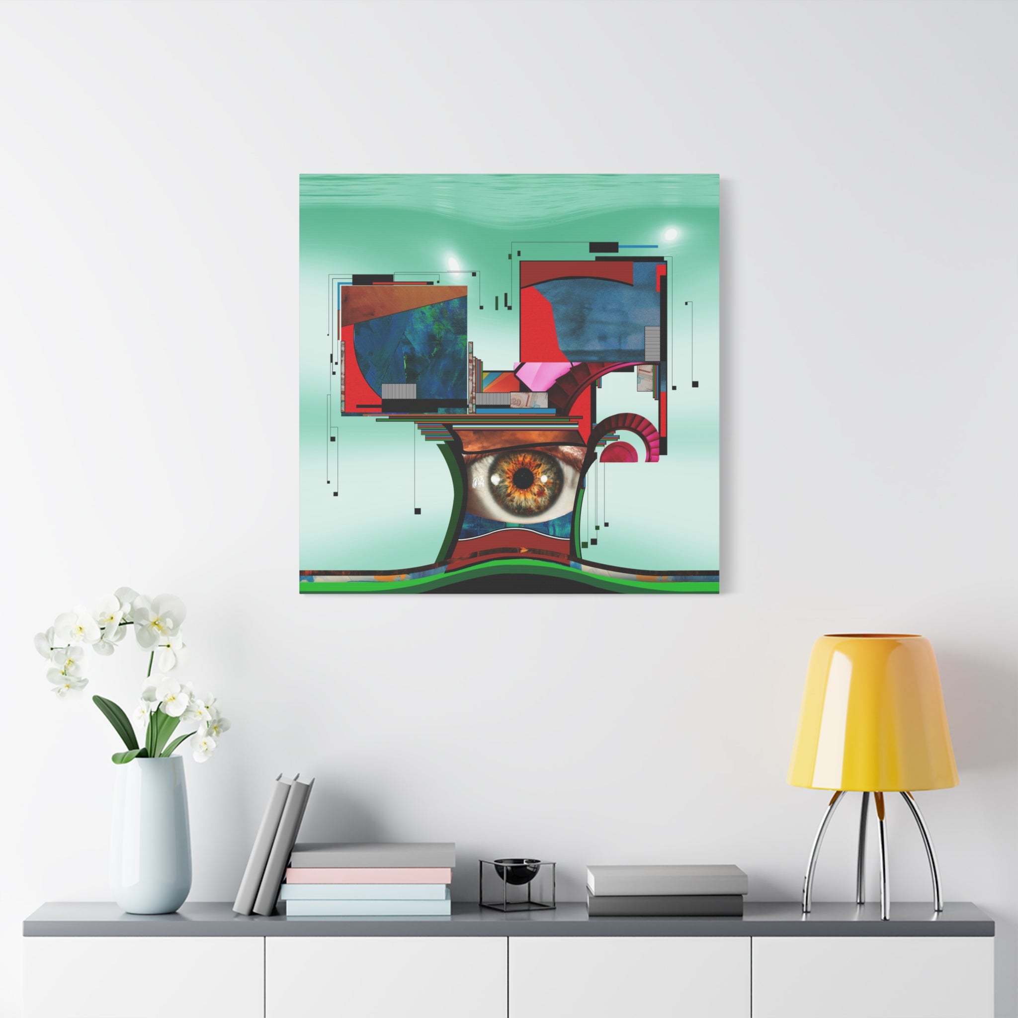 Figurative Geometric Matte Canvas Art Name is "Trees2"