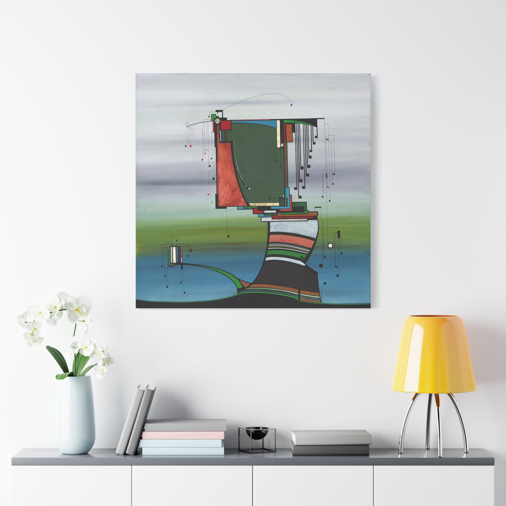 Figurative Geometric Matte Canvas Art Name is "Olive Tree"