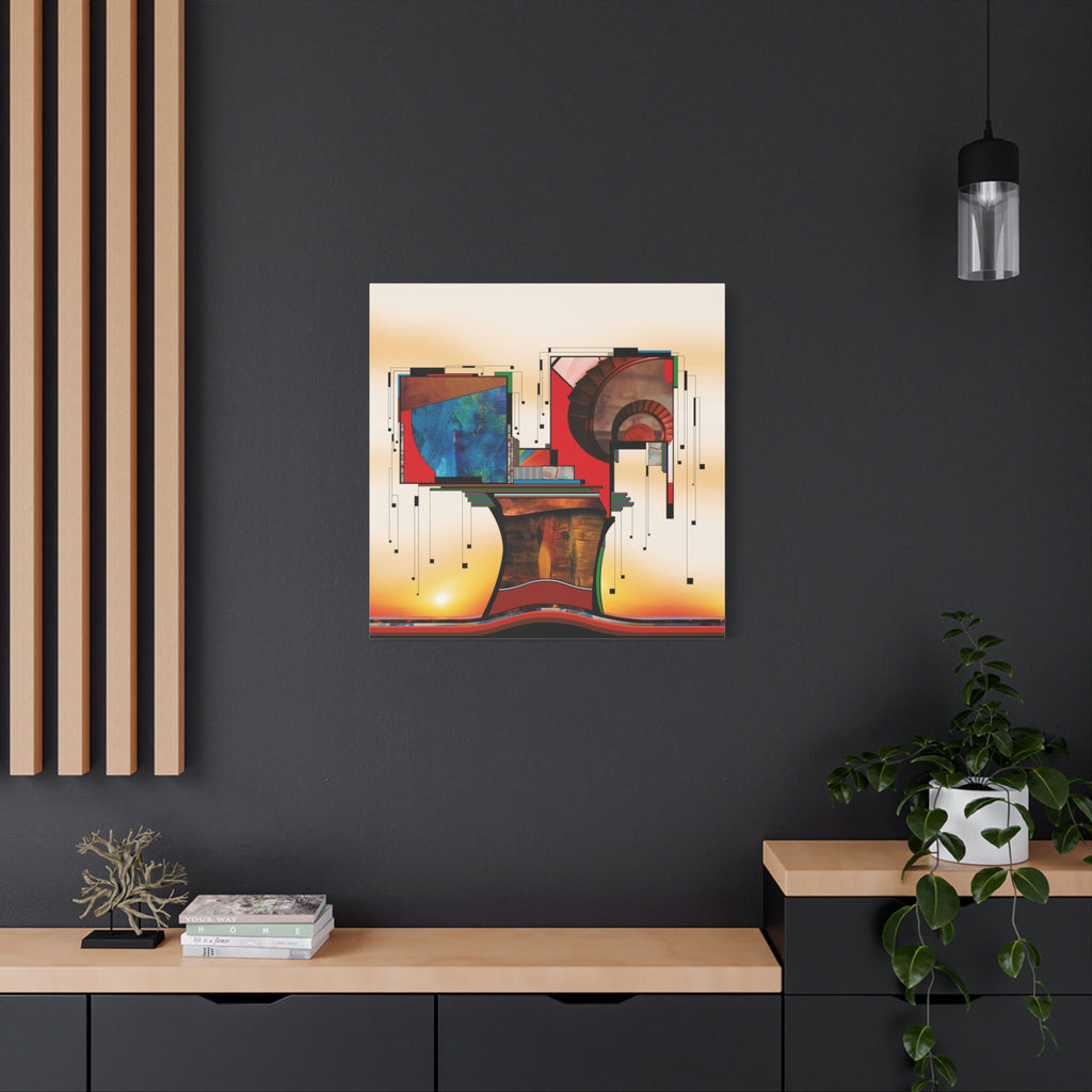 Figurative Geometric Matte Canvas Art Name is "Trees"