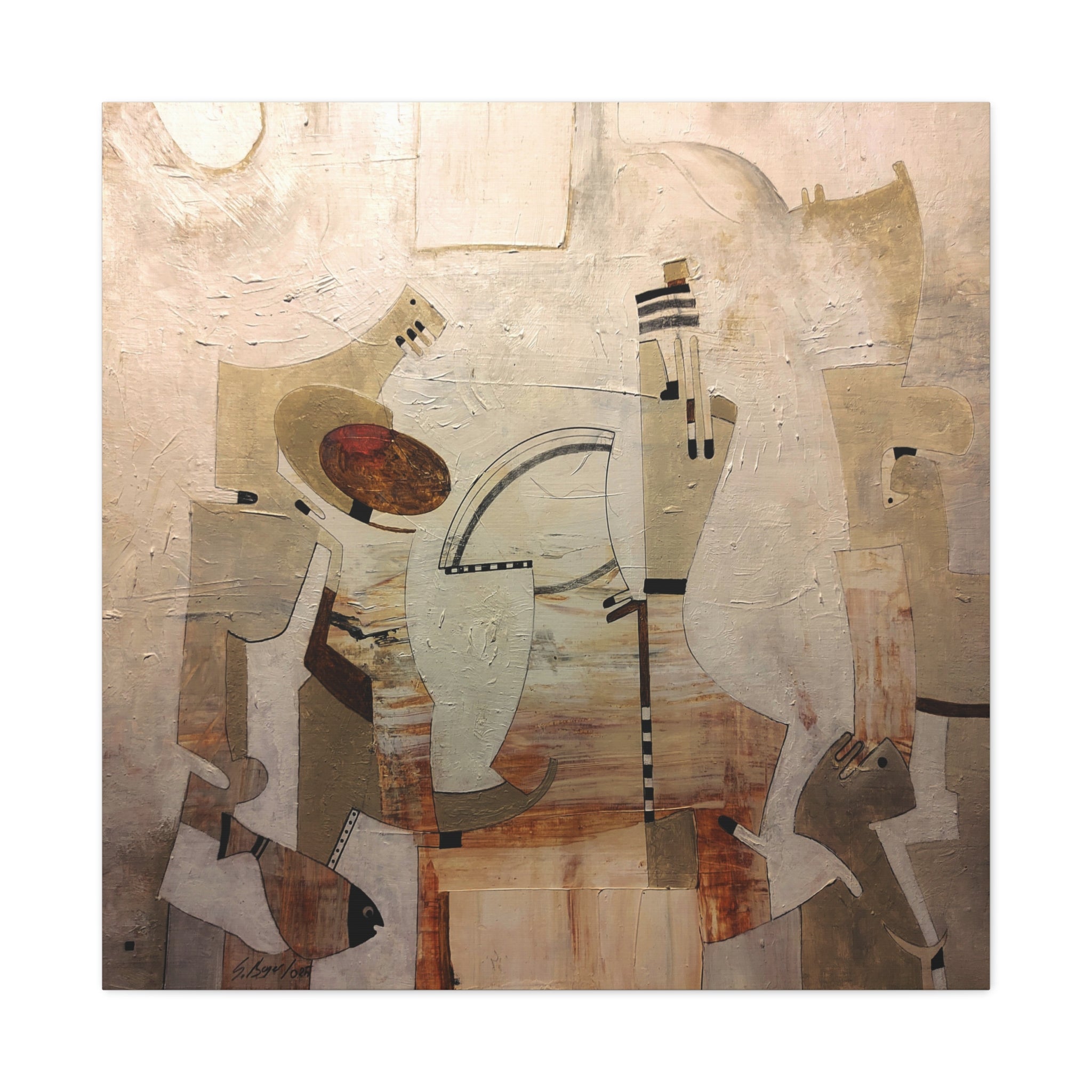 Abstract Geometric Matte Canvas Art Name is Anatolian Figure