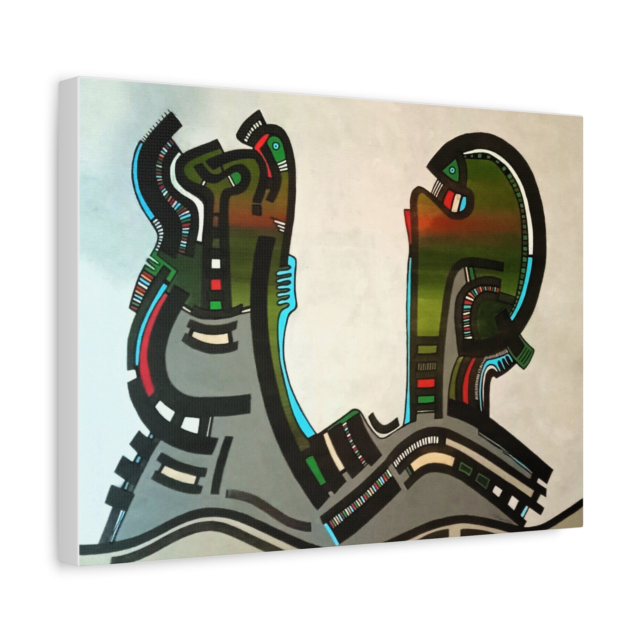 Abstract Geometric Matte Canvas Art Name is "Gen"