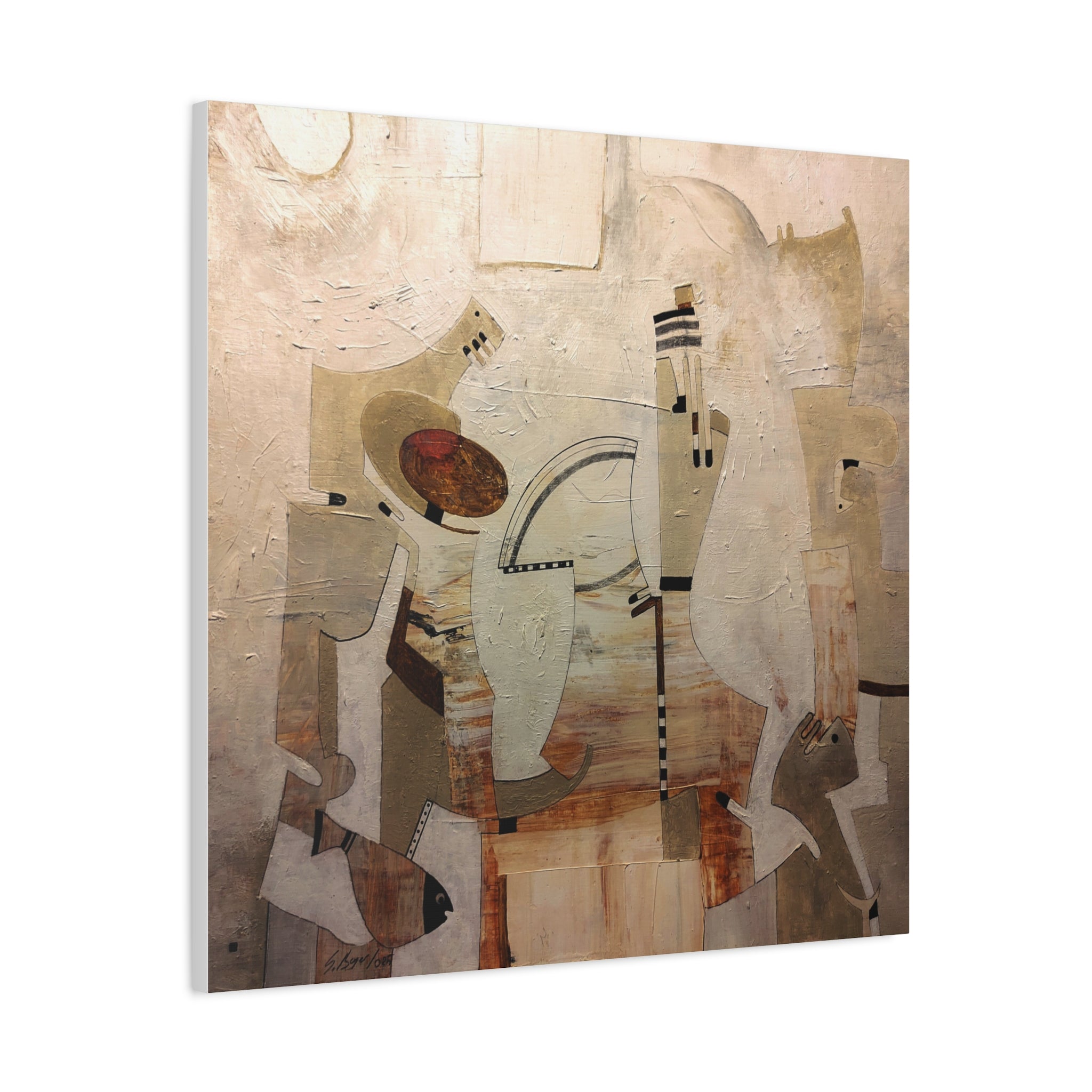 Abstract Geometric Matte Canvas Art Name is Anatolian Figure